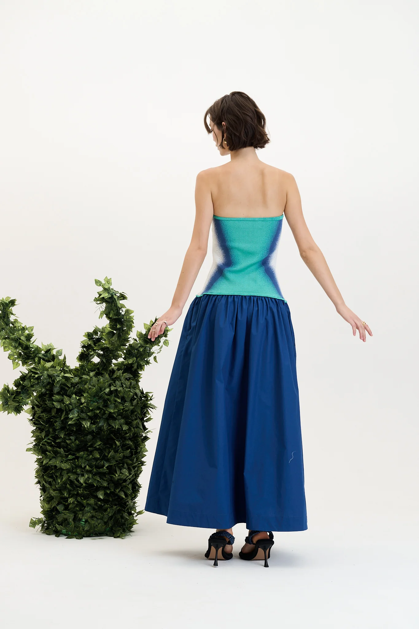 ALMOND MIXED MEDIA TUBE DRESS - Image 3