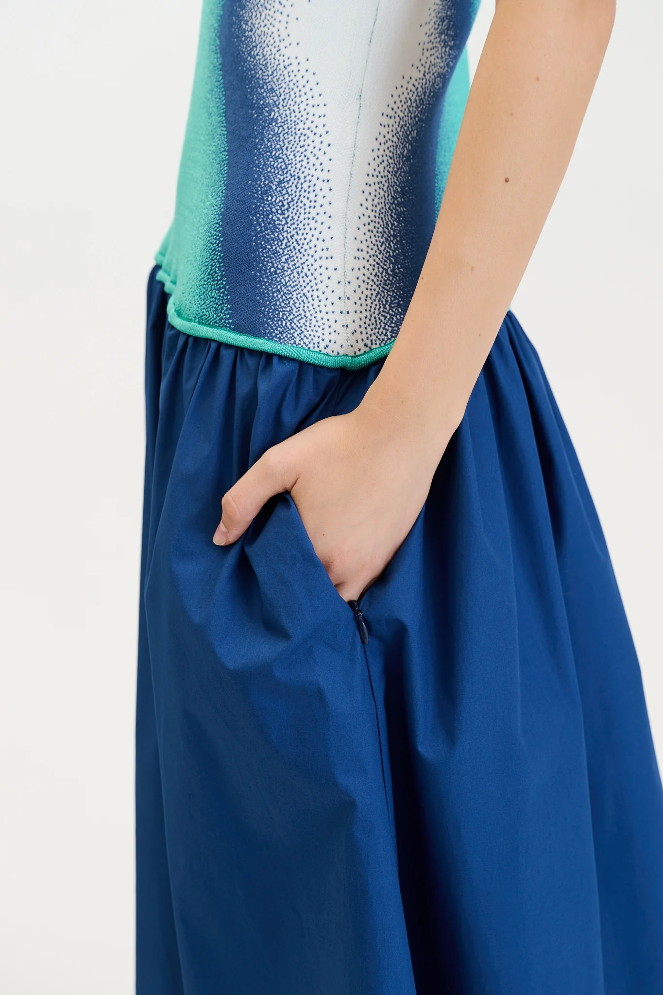 ALMOND MIXED MEDIA TUBE DRESS - Image 5