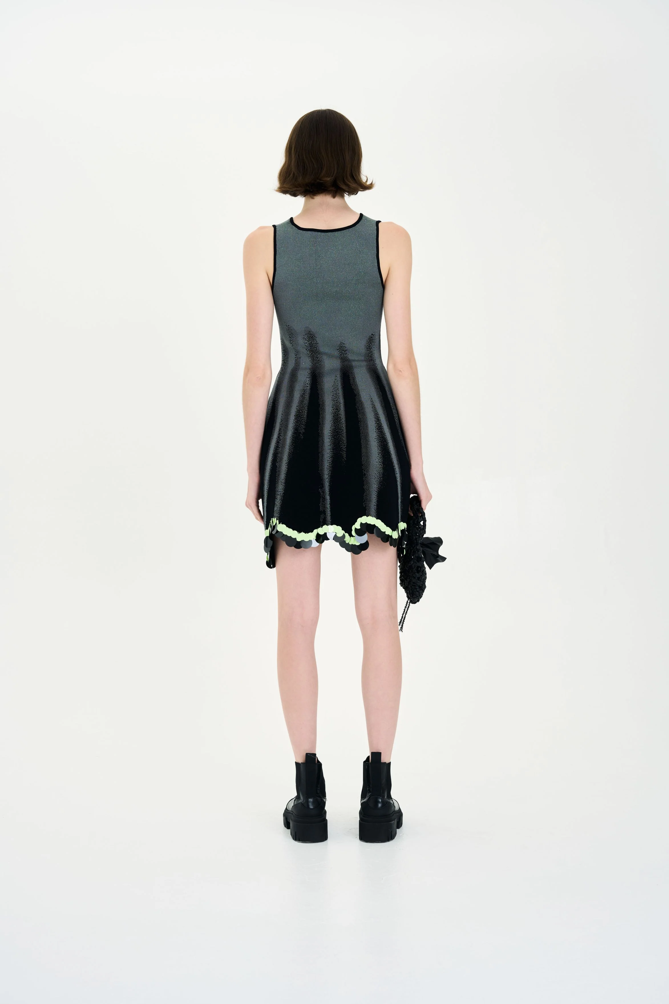 ALYSSA DENIM PRINT WAVY TANK DRESS WITH SEQUINS - Image 5