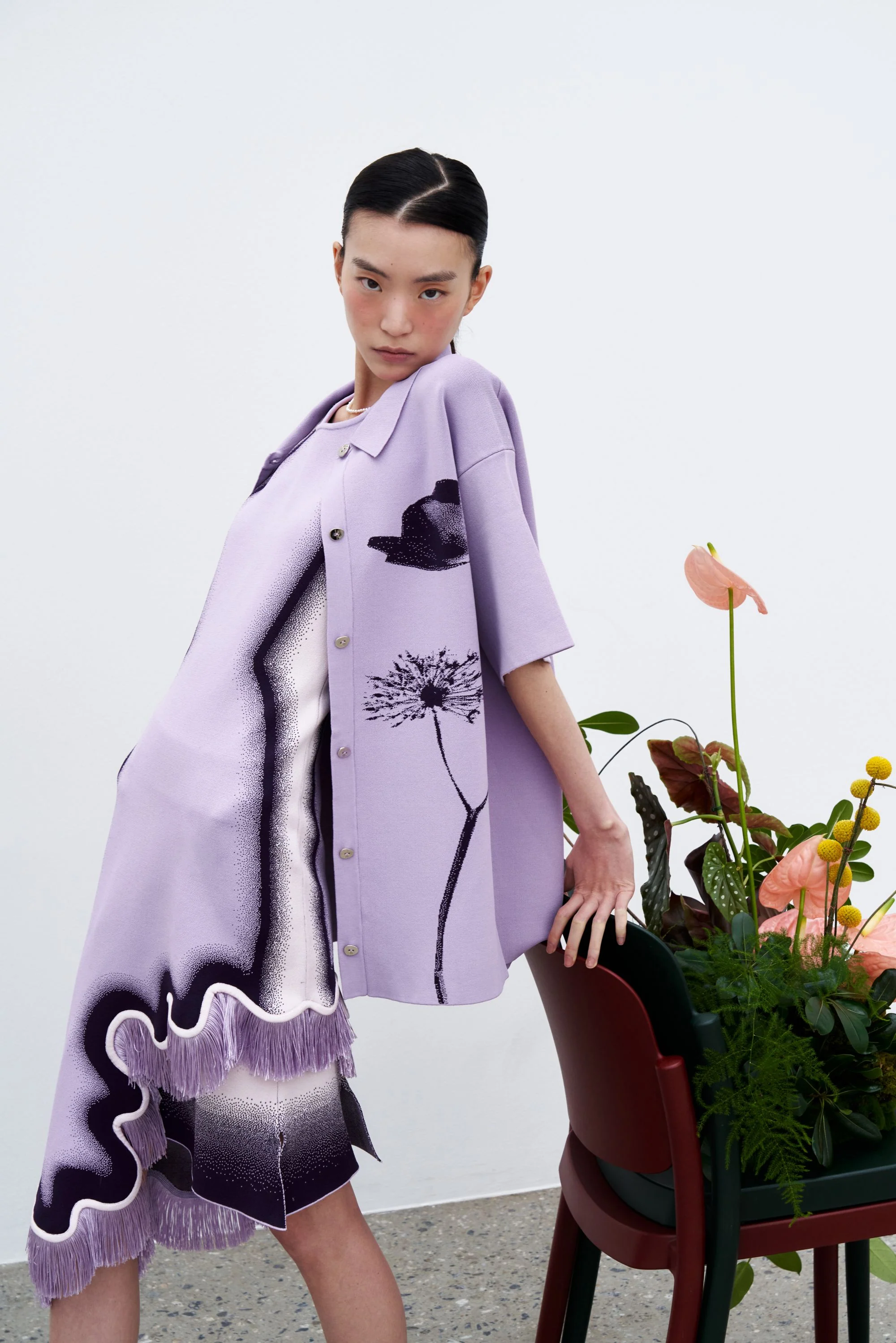 AMBER FLOWER PRINT OVERSIZED POLO SHIRT - Image 2