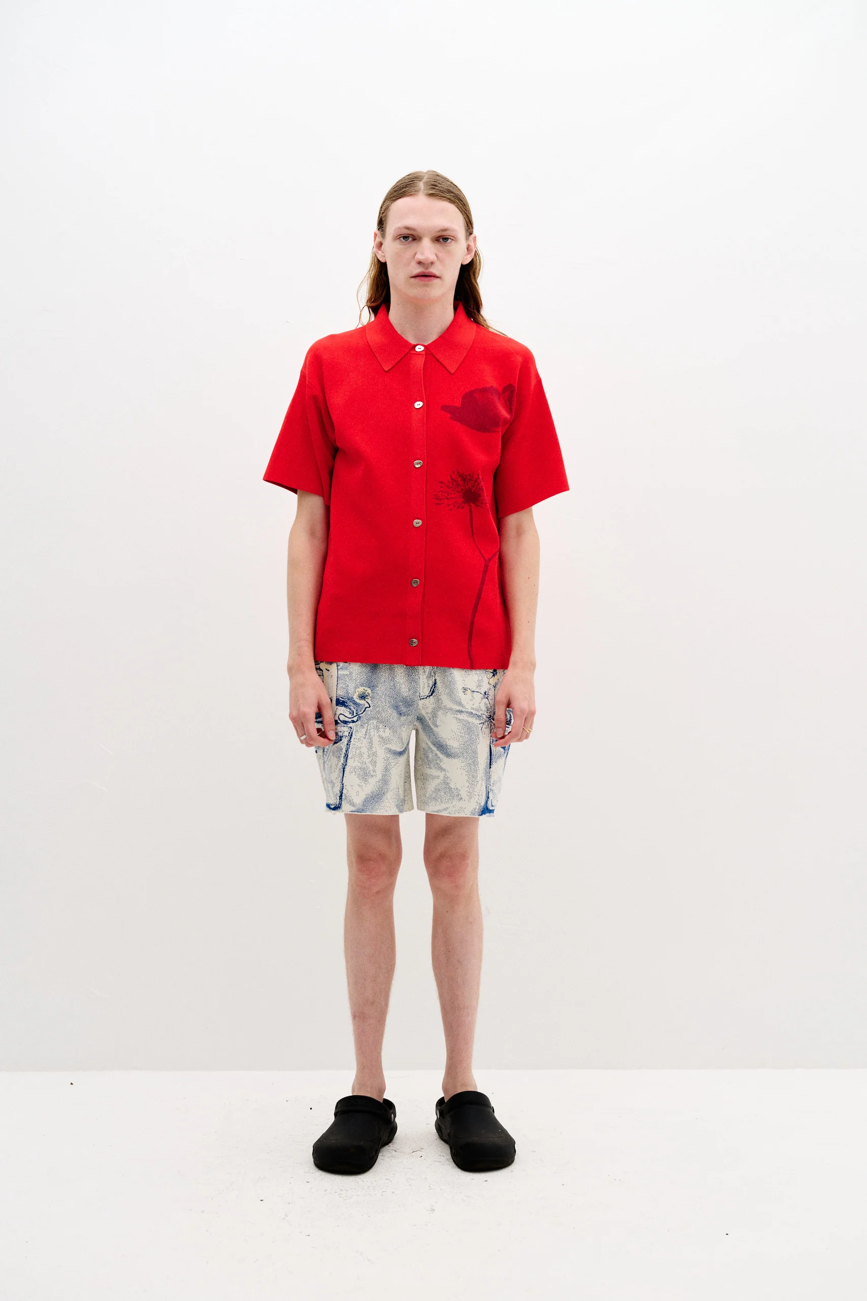 AMBER FLOWER PRINT OVERSIZED POLO SHIRT - Image 2