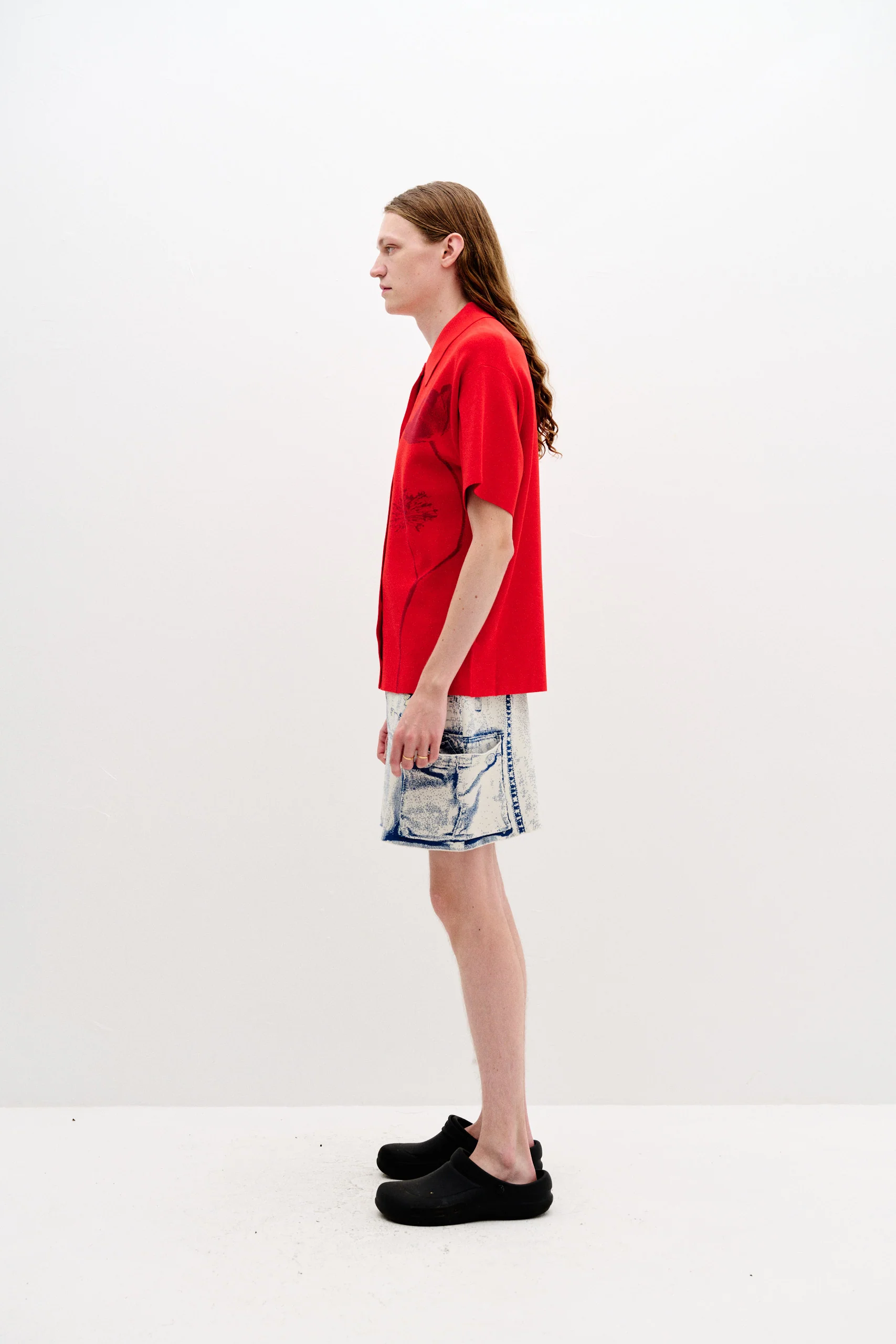 AMBER FLOWER PRINT OVERSIZED POLO SHIRT - Image 3