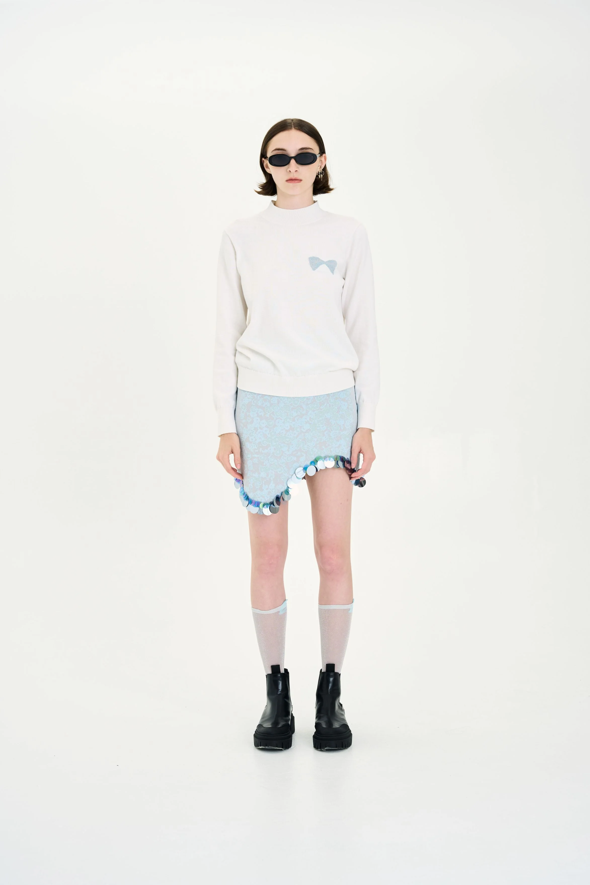 ARBOR WAVY MINI SKIRT WITH SEQUINS - Image 2