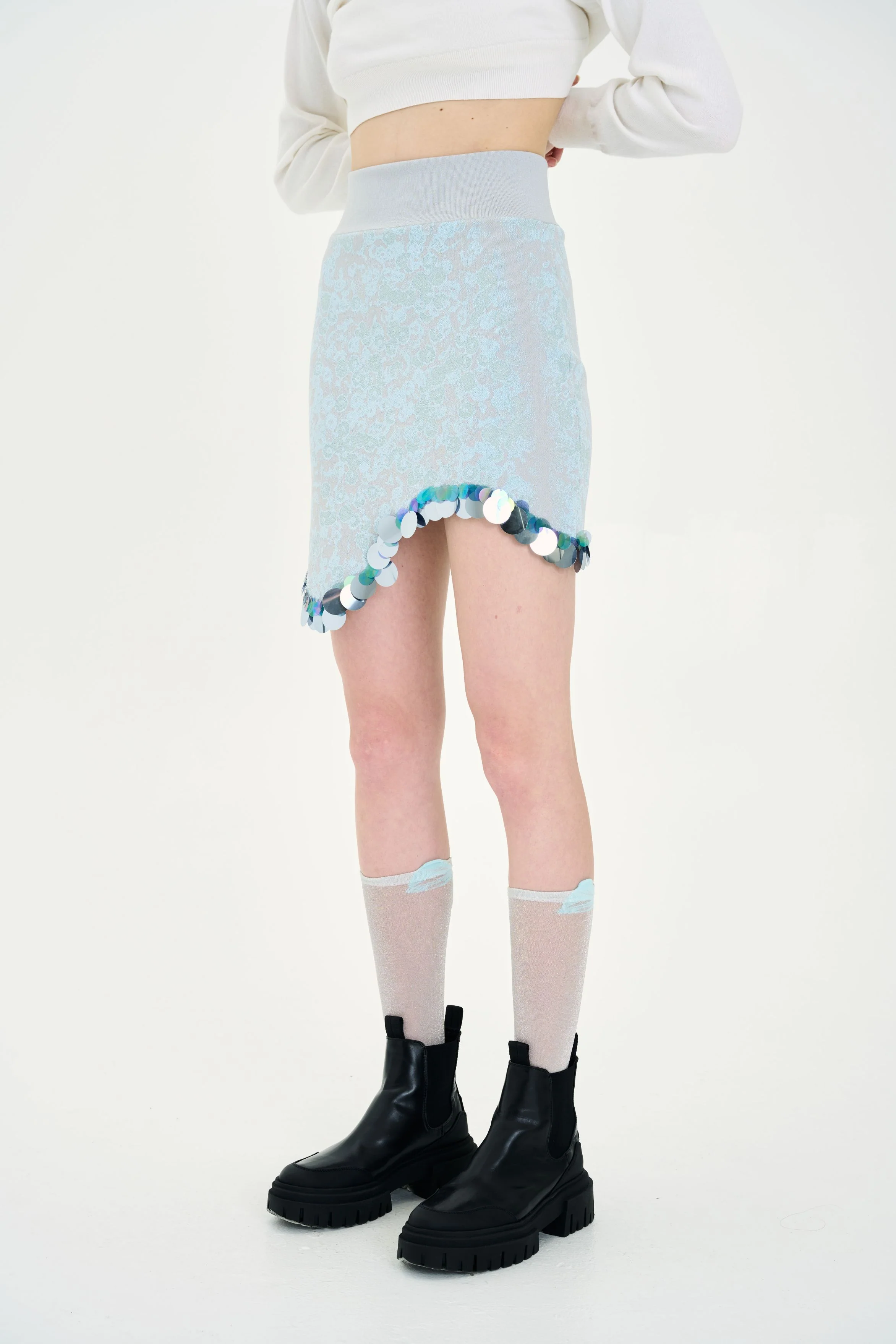 ARBOR WAVY MINI SKIRT WITH SEQUINS - Image 3