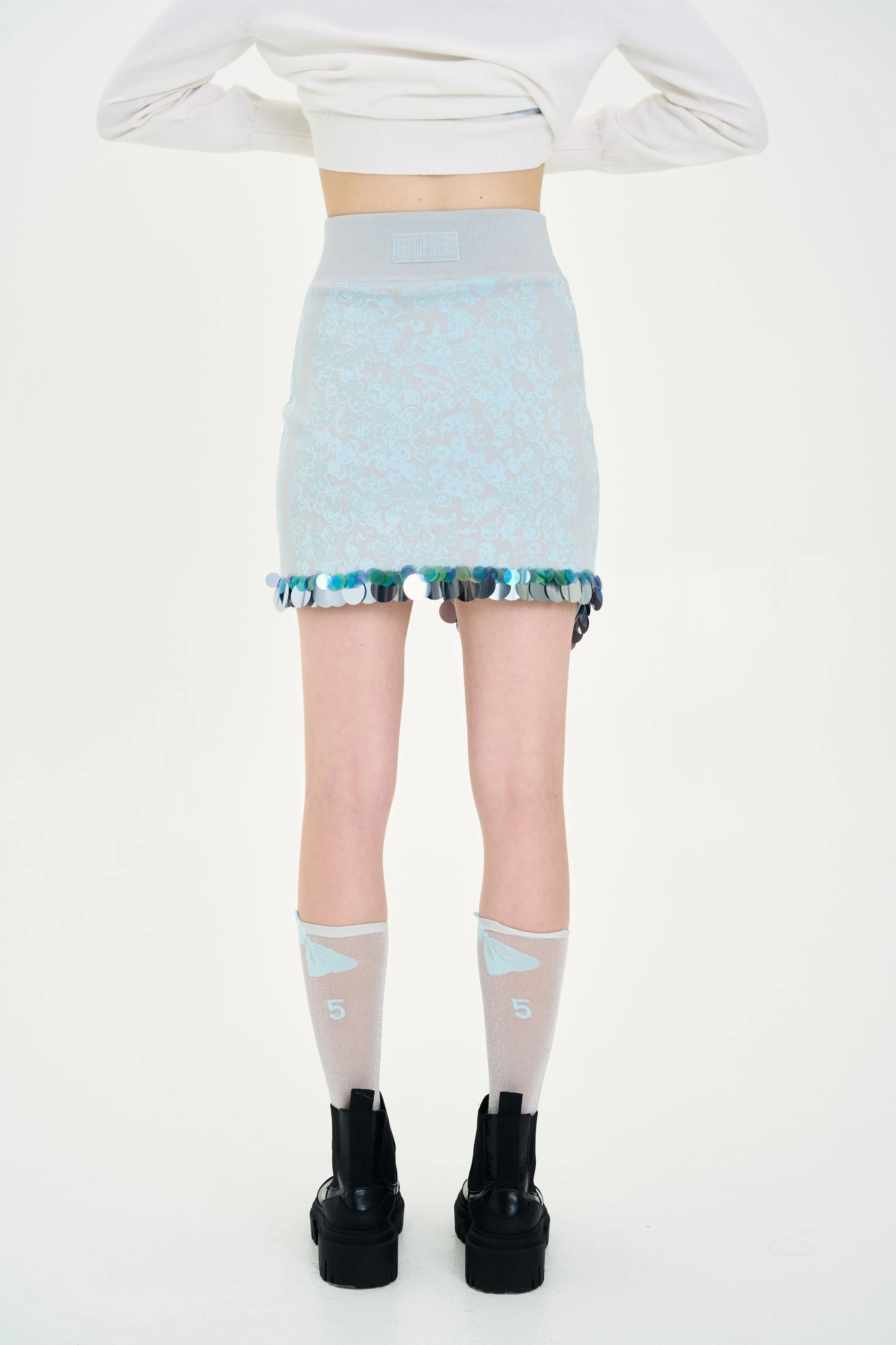 ARBOR WAVY MINI SKIRT WITH SEQUINS - Image 4