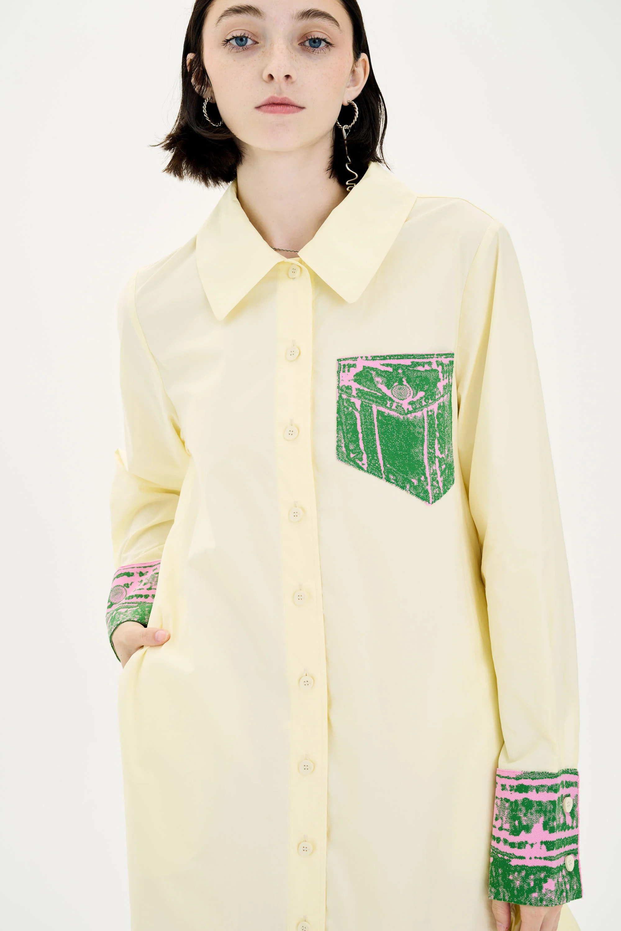 ARIES MIXED MEDIA OVERSIZED SHIRT DRESS - Image 6
