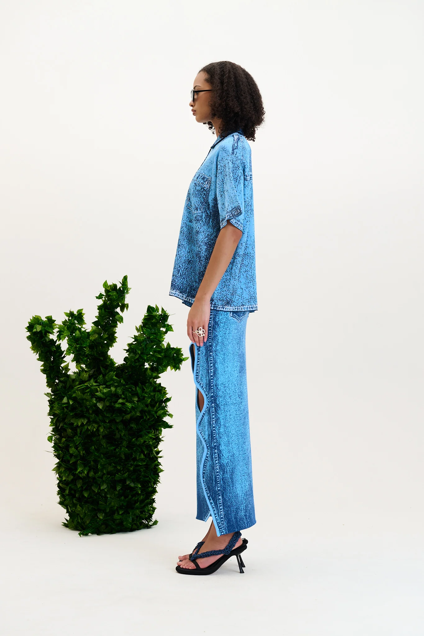 ASHER DENIM PRINT POLO - Image 3