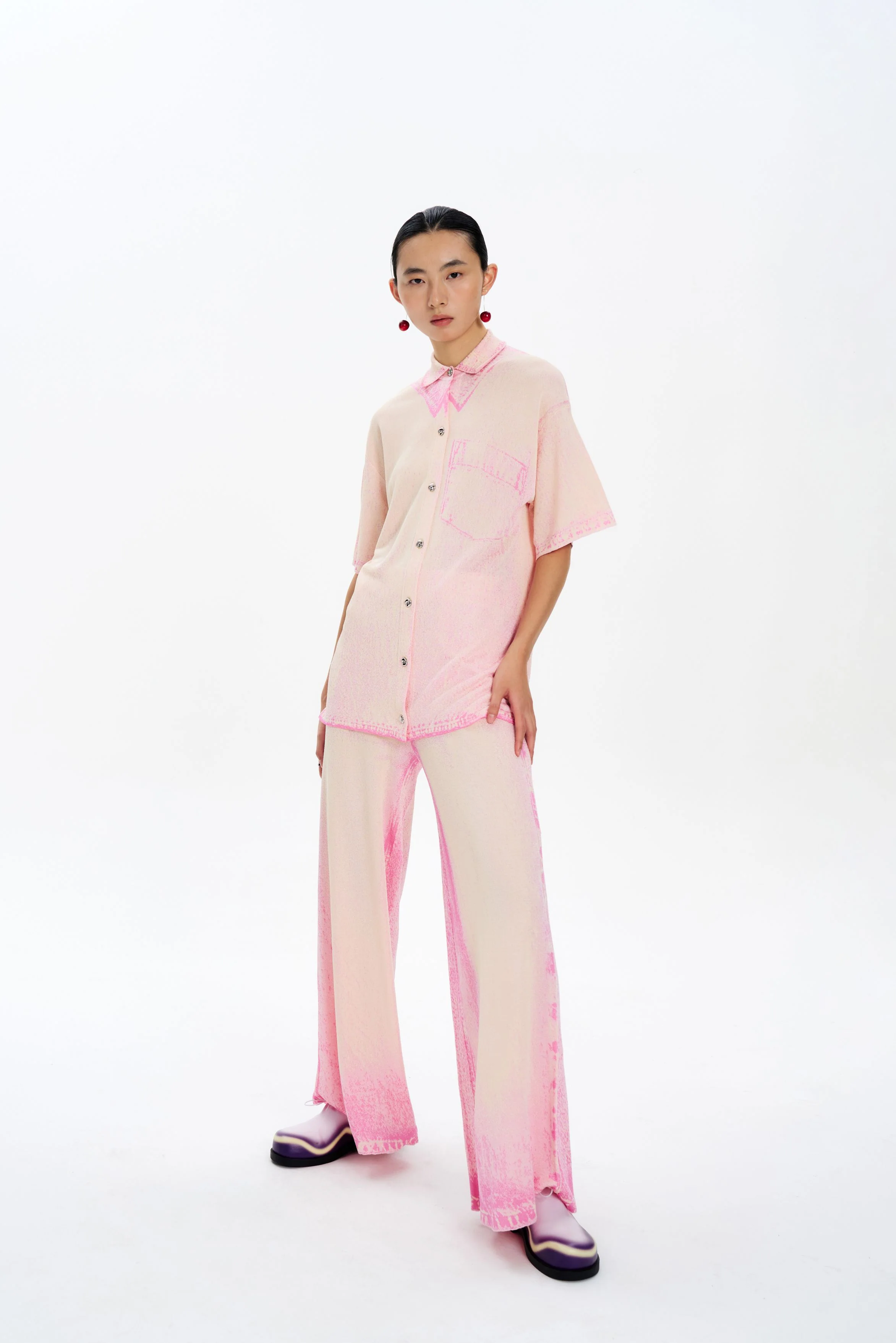 ASHER OVERSIZED DENIM PRINT POLO - Image 2