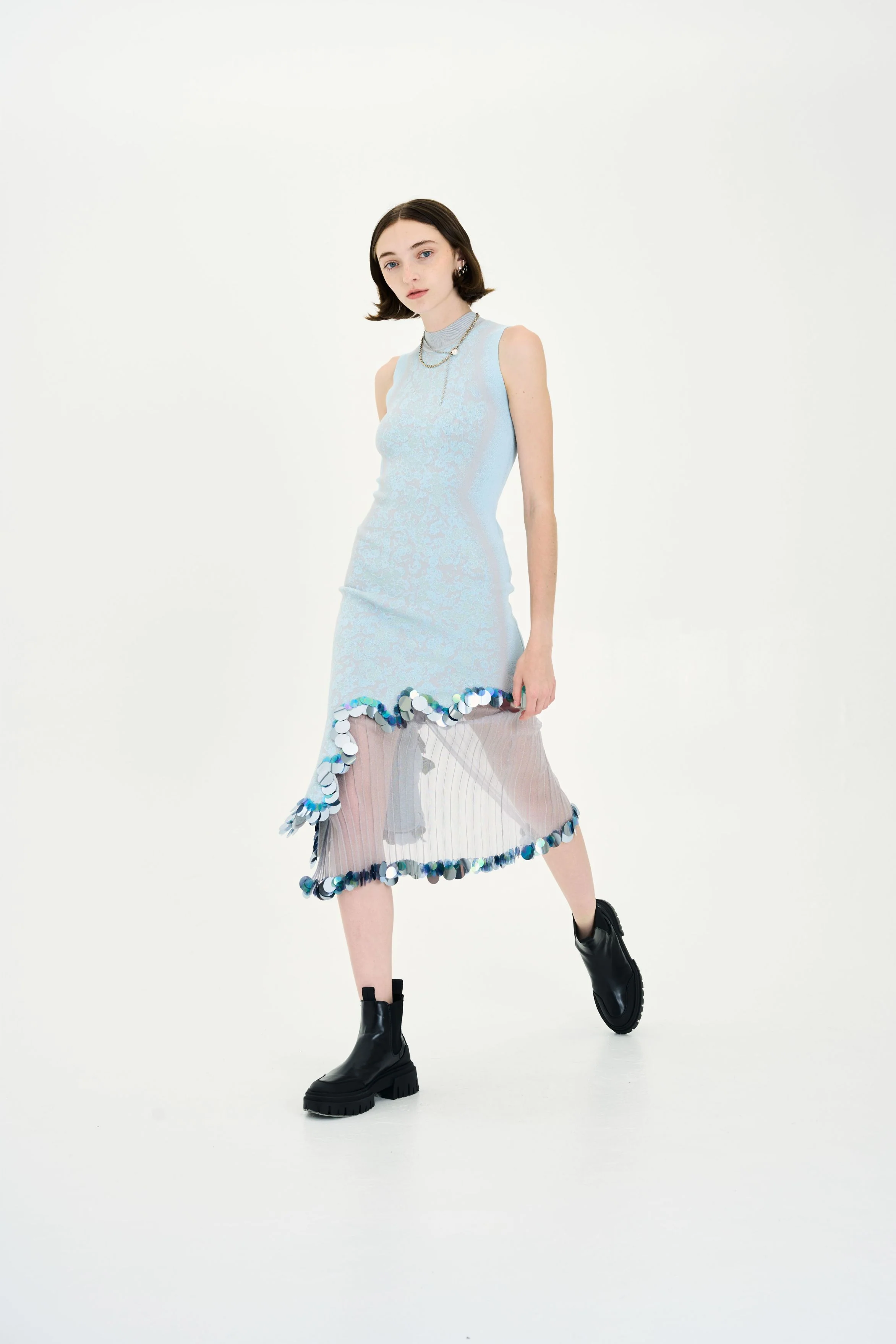 ASTER ORGANZA SHEER SKIRT WITH SEQUINS - Image 2