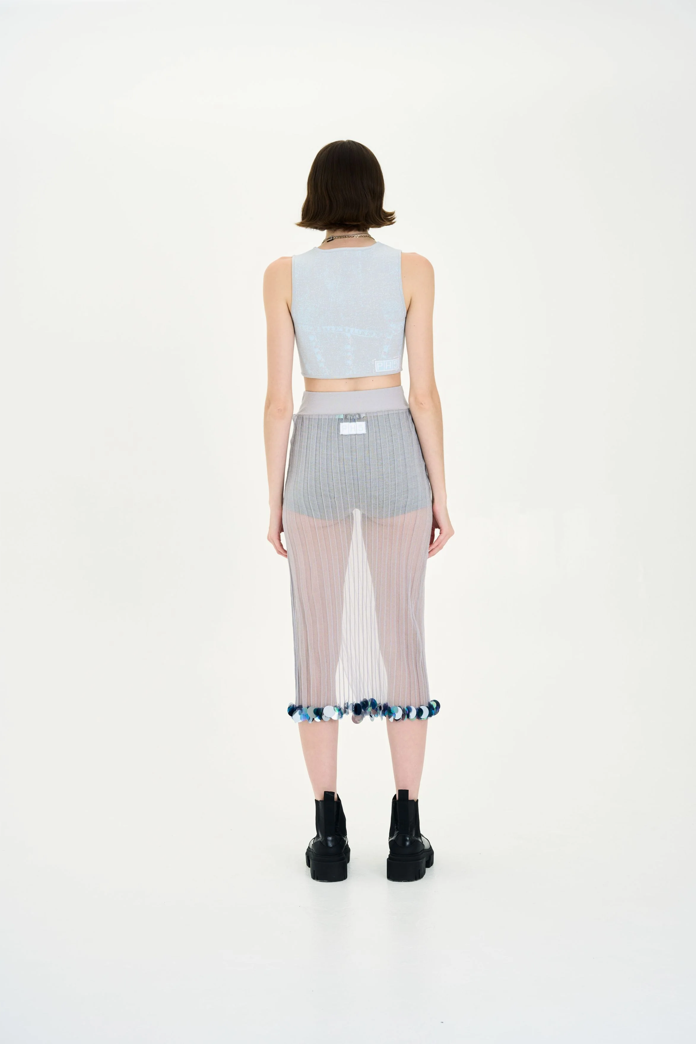 ASTER ORGANZA SHEER SKIRT WITH SEQUINS - Image 3