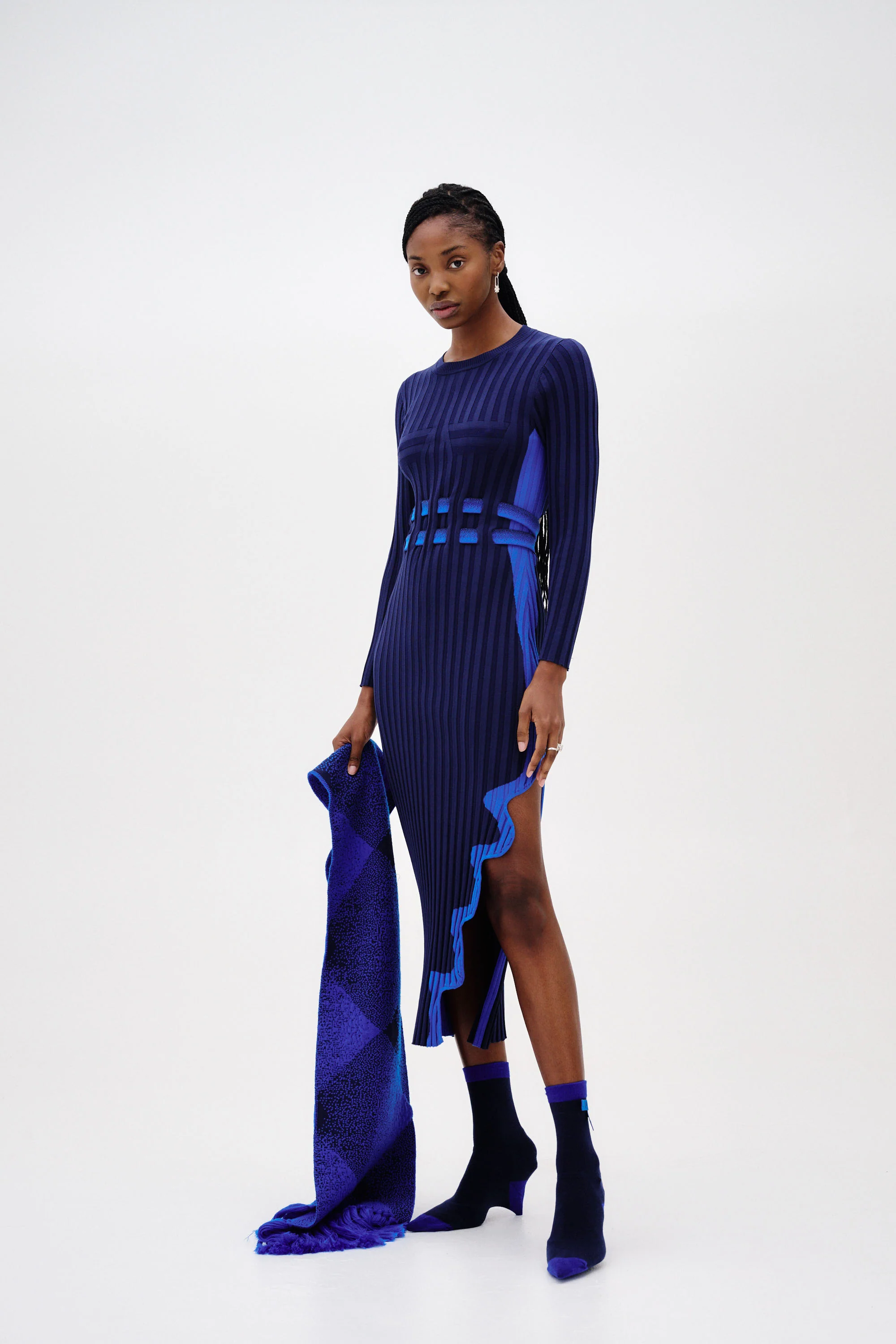 ASTER PLEATED DRESS WITH WAVY SLIT - Image 2