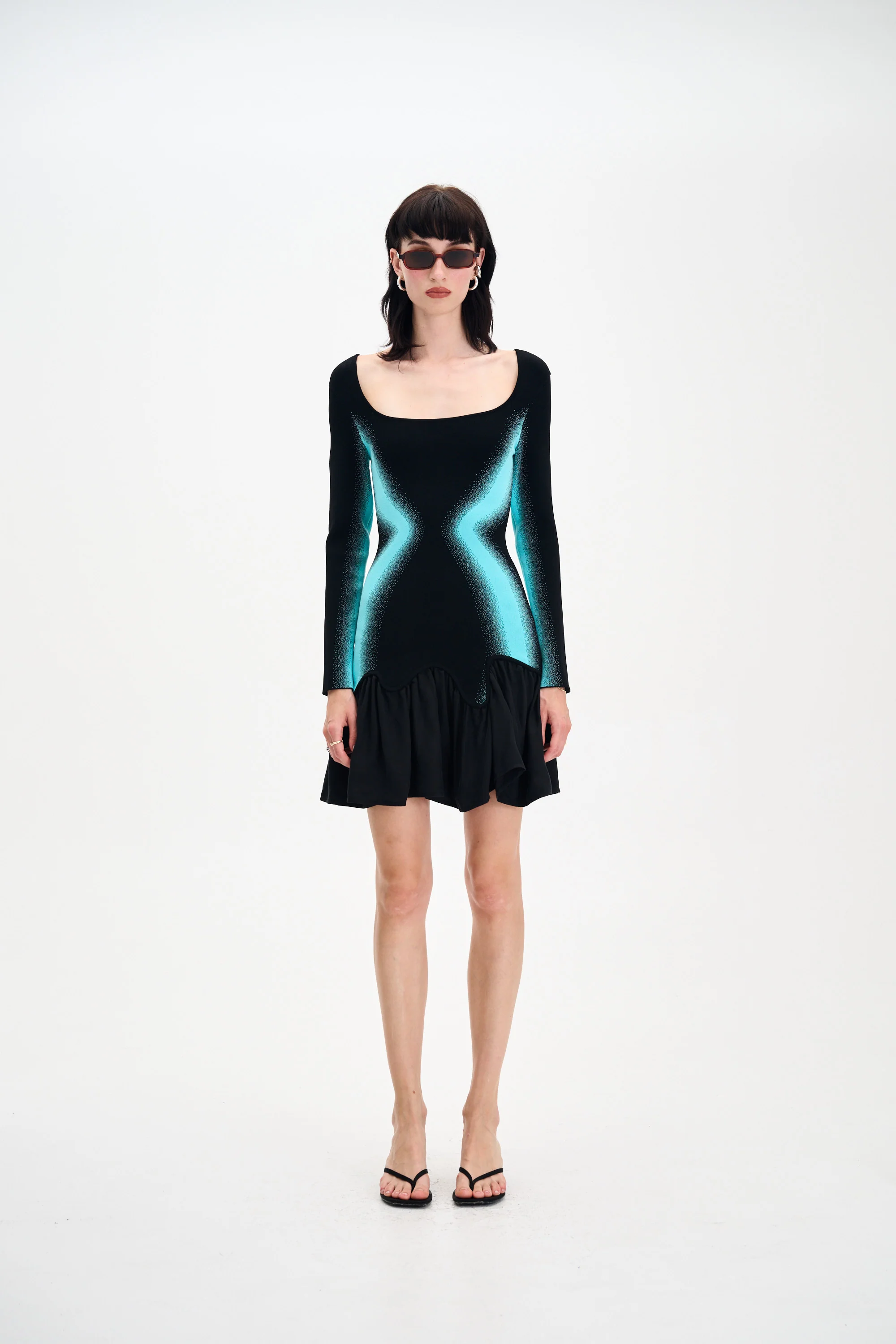 BELLA MIXED MEDIA MINI DRESS - Image 3