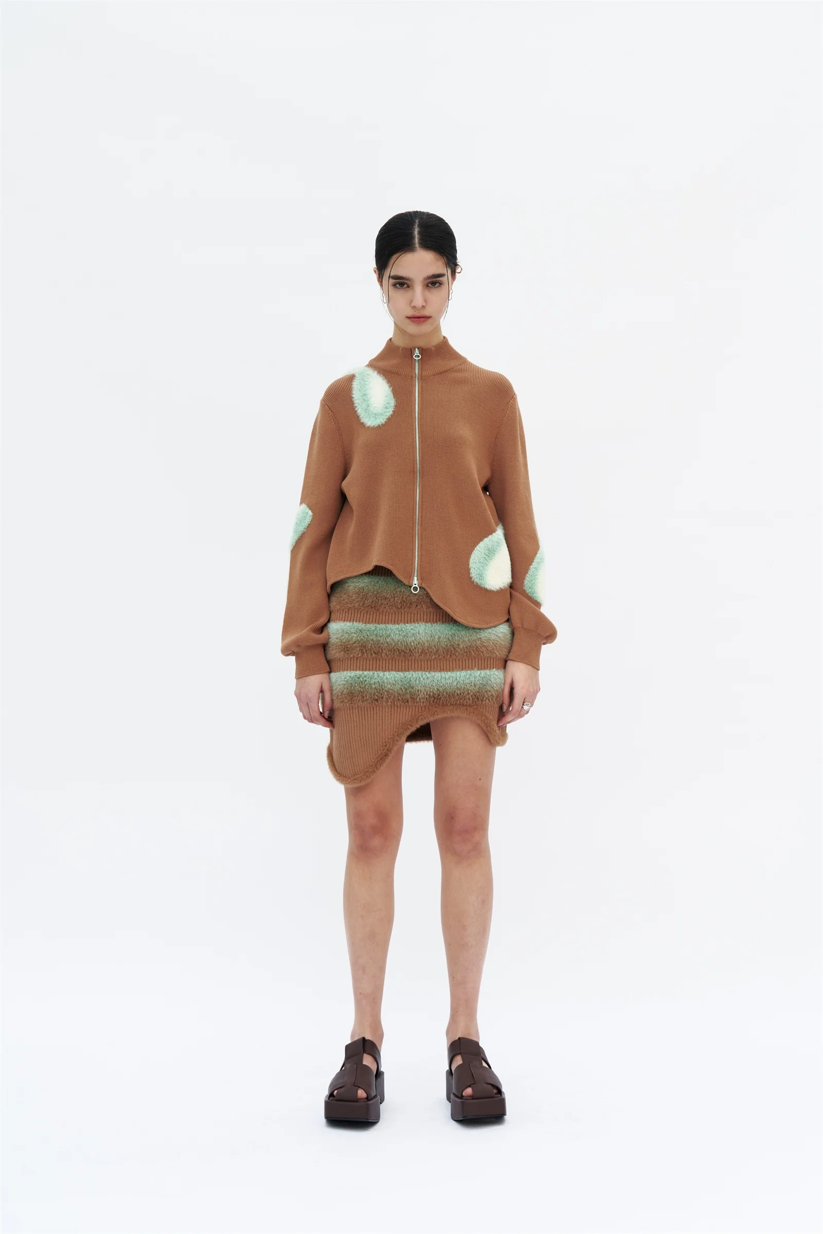 BLENNY MIXED MEDIA JACKET WITH WAVY HEM - Image 2