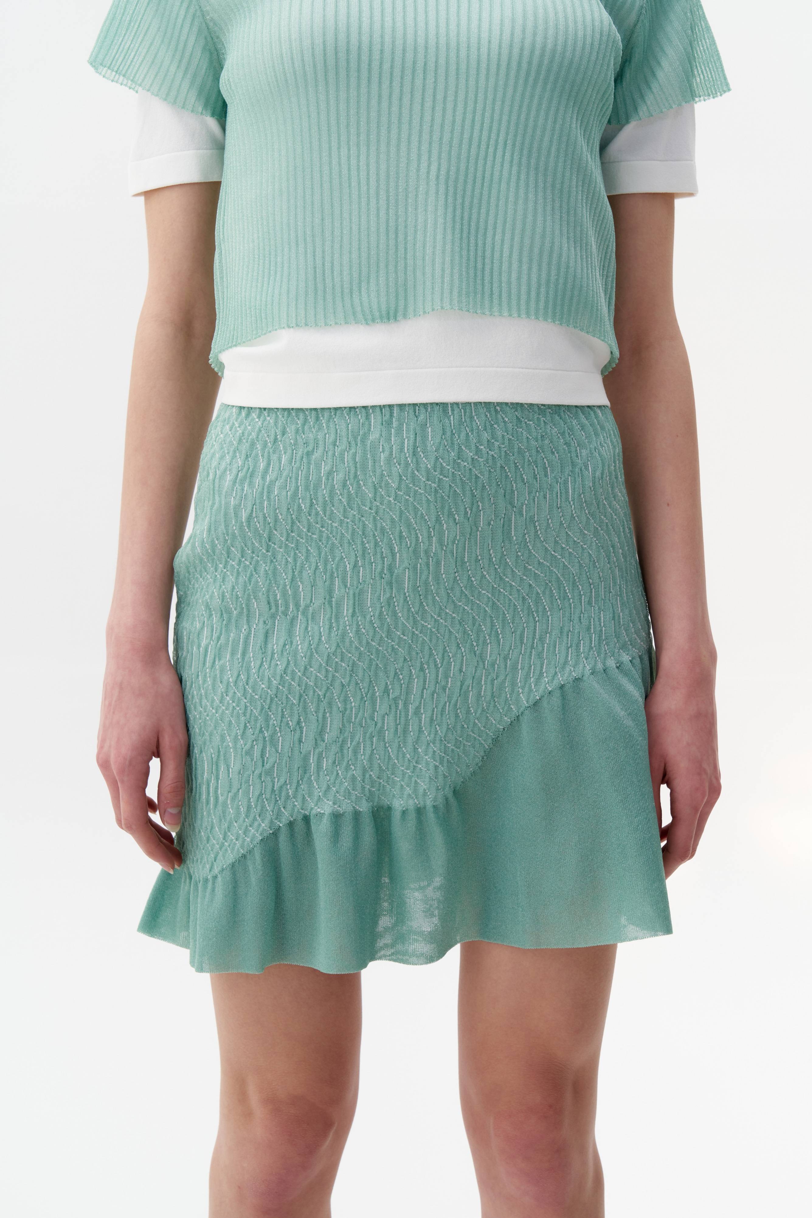 CALIBAN 3D-BUBBLE RUCHED WAVY MINI SKIRT - Image 4