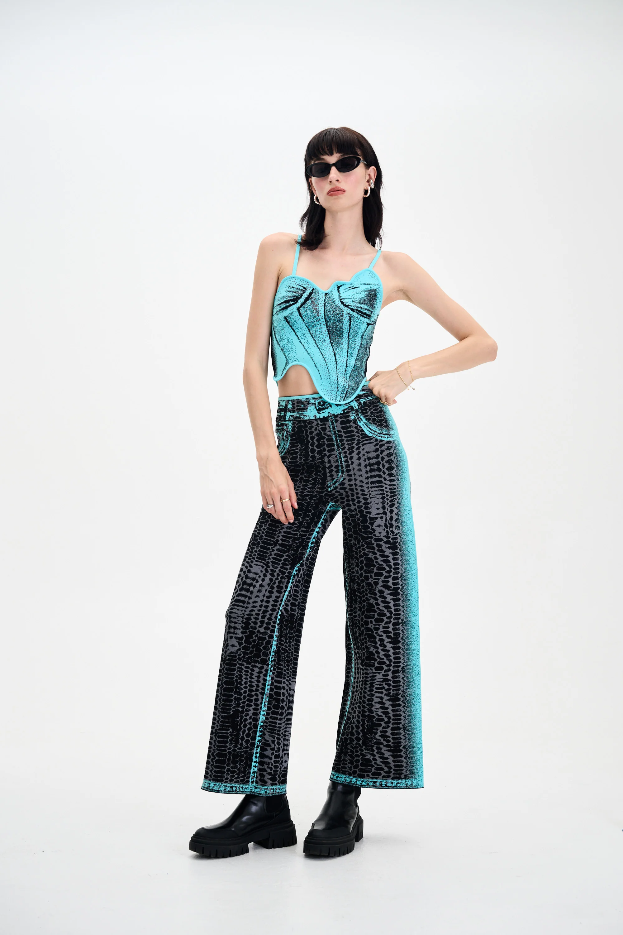 CAMELLIA DENIM PRINT TANK TOP - Image 2