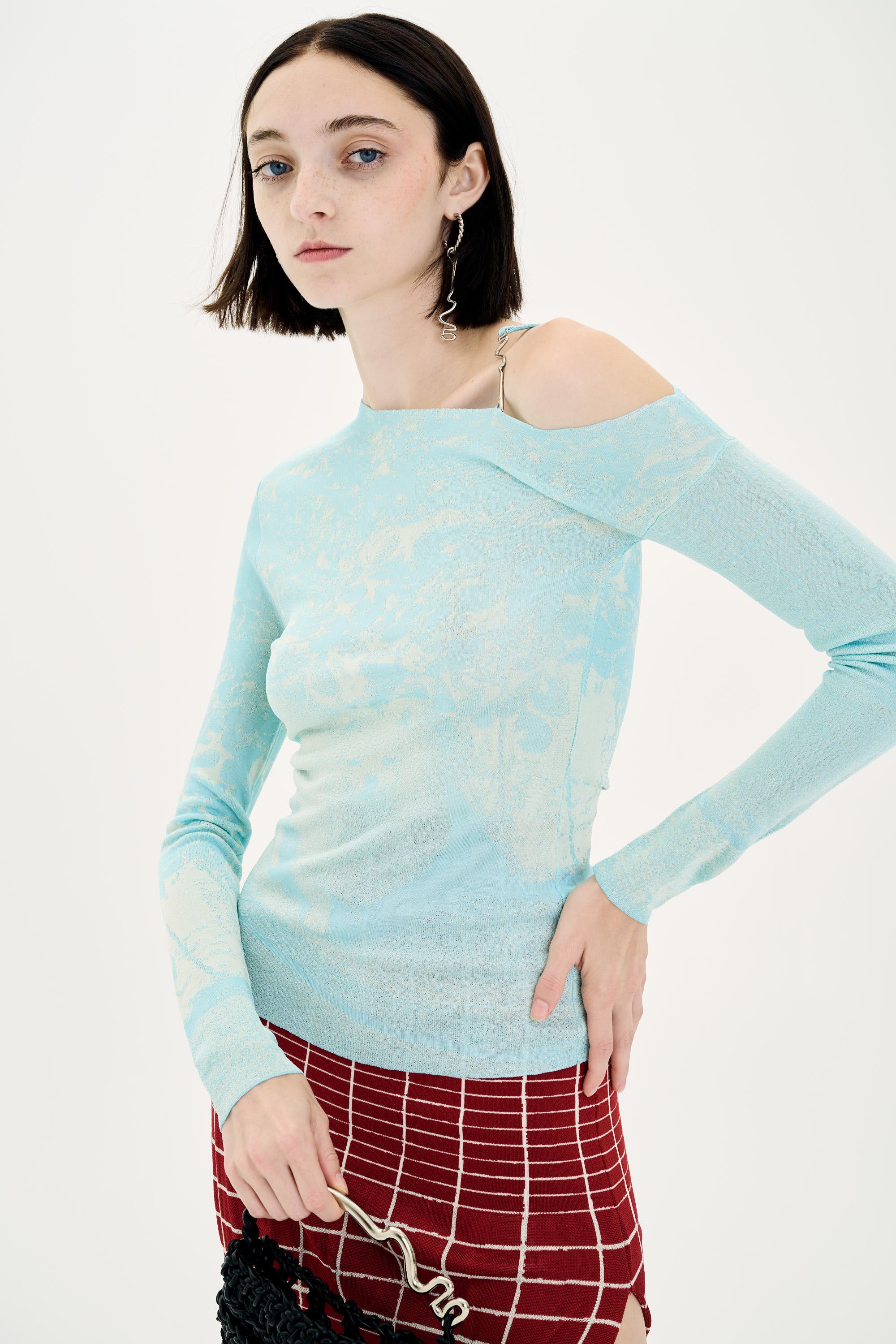 CAMELLIA DOG PRINT DROP SHOULDER LONG SLEEVE PULLOVER - Image 3