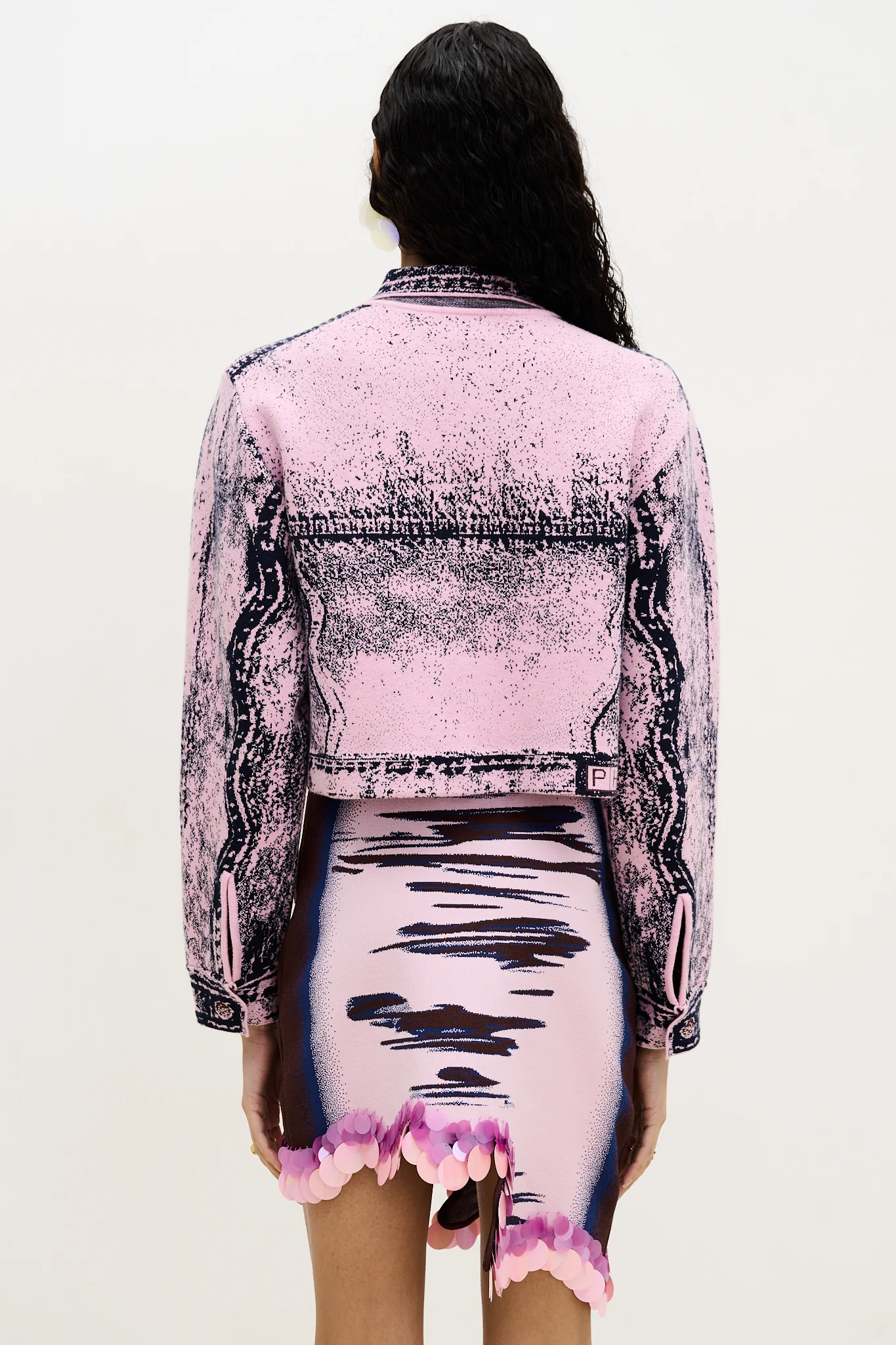 CHITAL DENIM PRINT CROPPED JACKET - Image 2