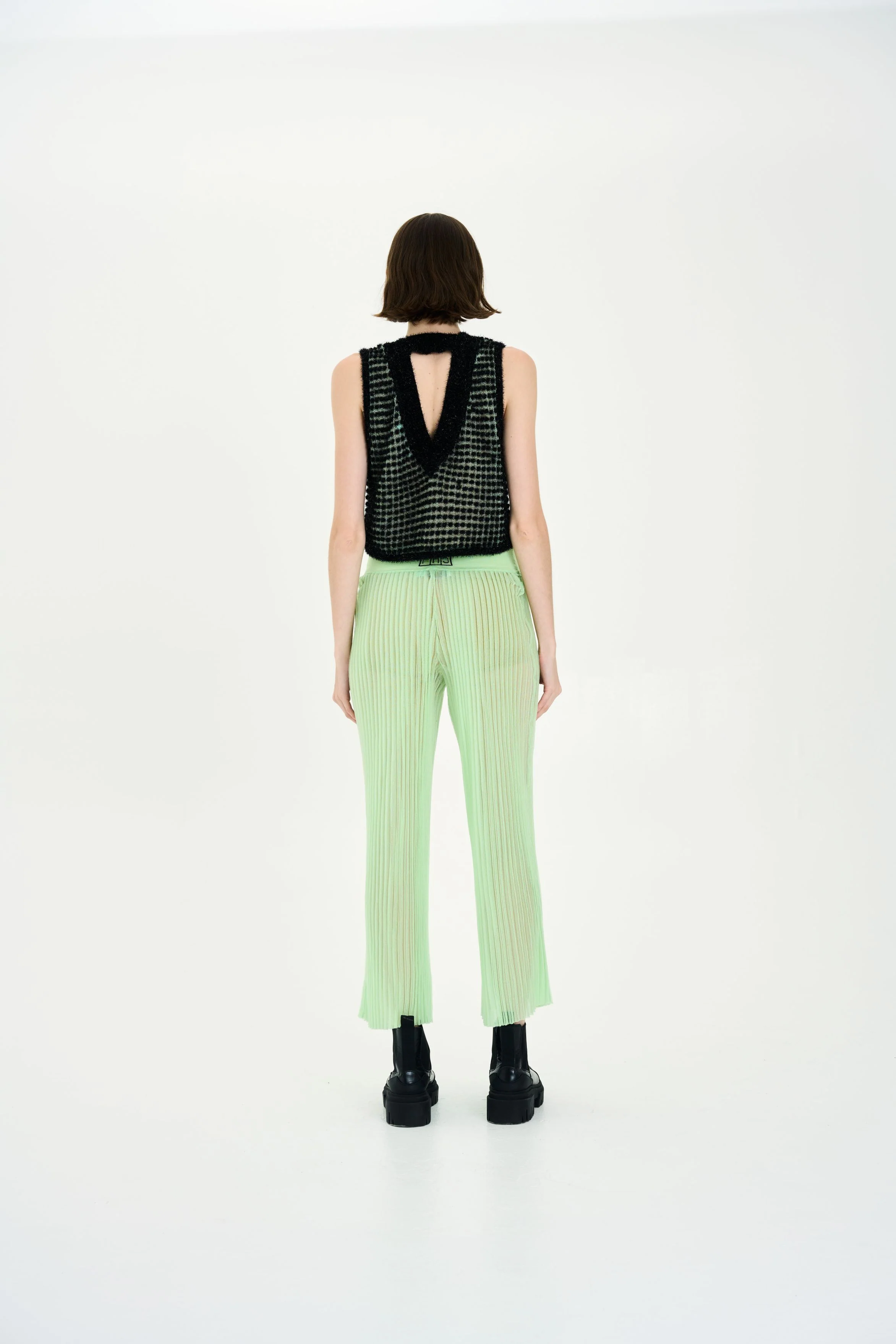 DAISY ORGANZA SHEER WIDE LEG PANTS - Image 4