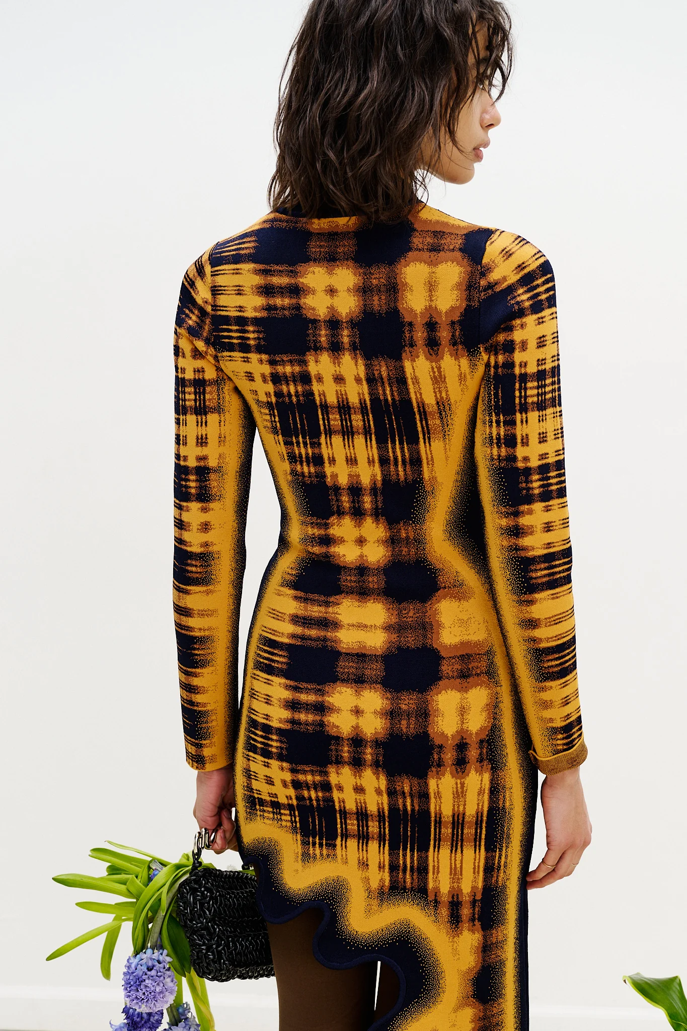 DOBBY LONG SLEEVE WAVY DRESS - Image 7