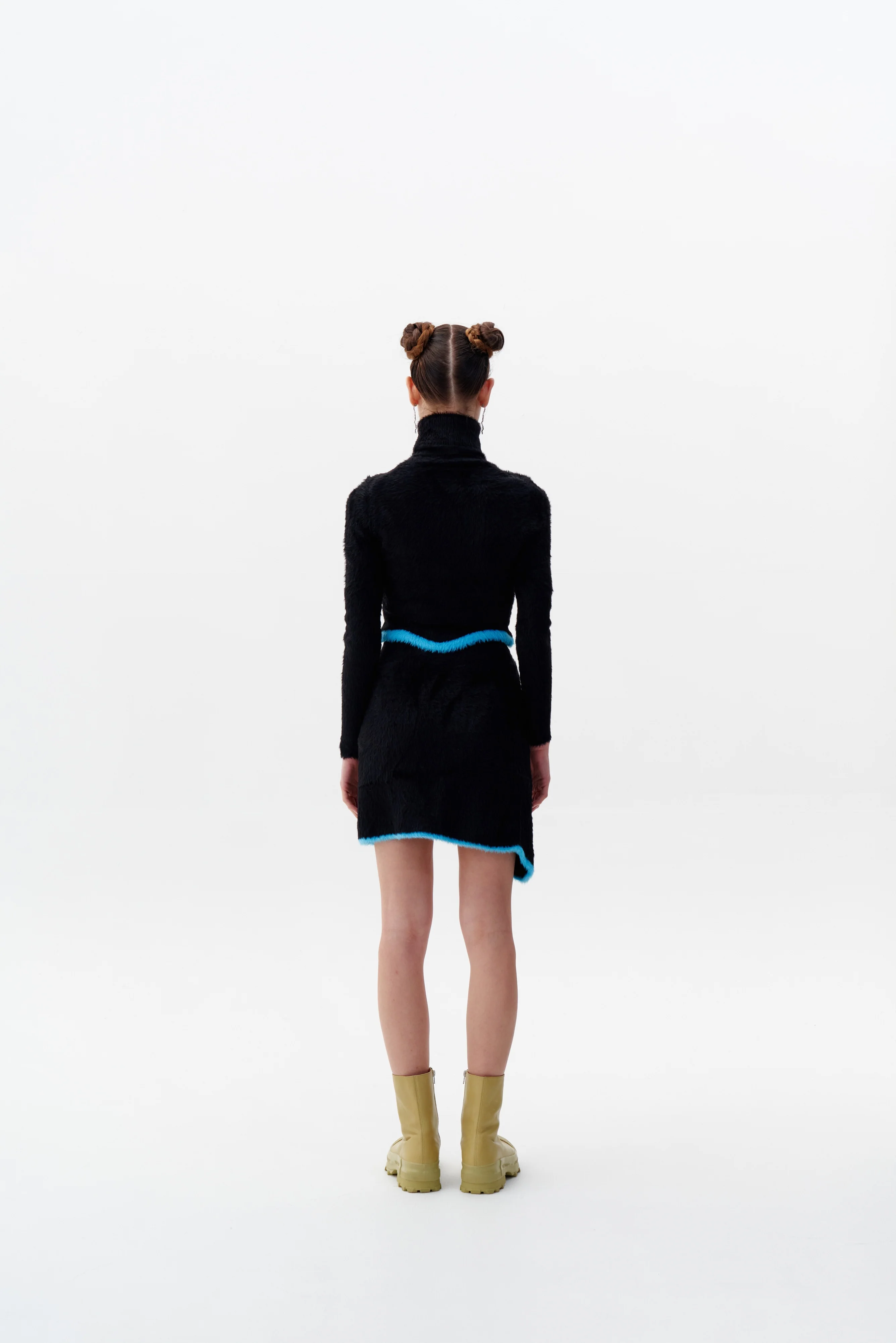 ELARA ECO FAUX FUR CROPPED TURTLENECK PULLOVER - Image 3