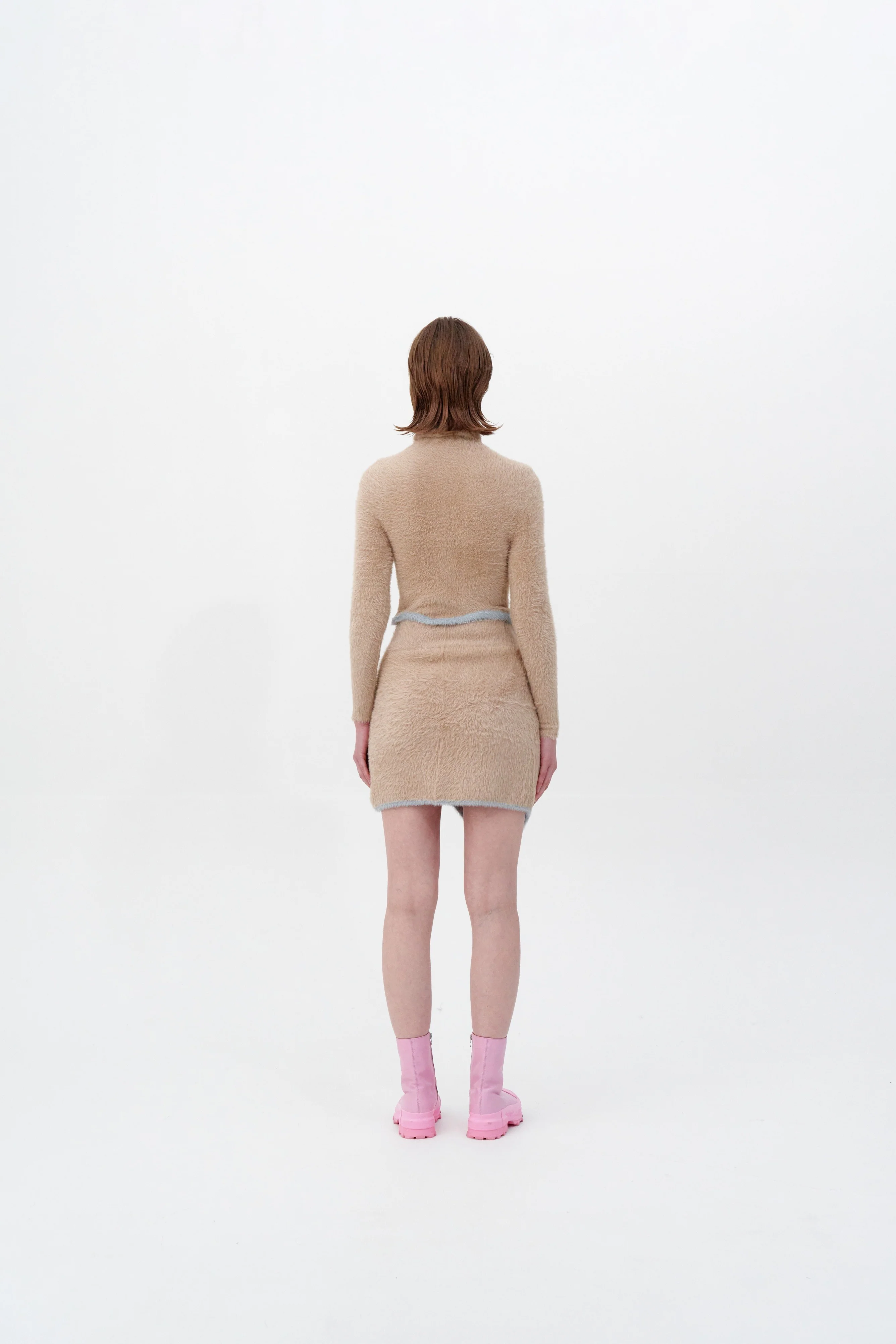 ELARA ECO FAUX FUR CROPPED TURTLENECK PULLOVER - Image 3
