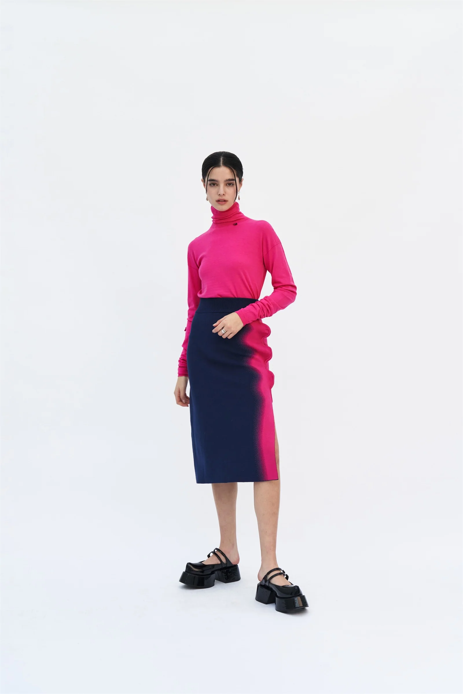 ELSA WAVY MIDI SKIRT - Image 3