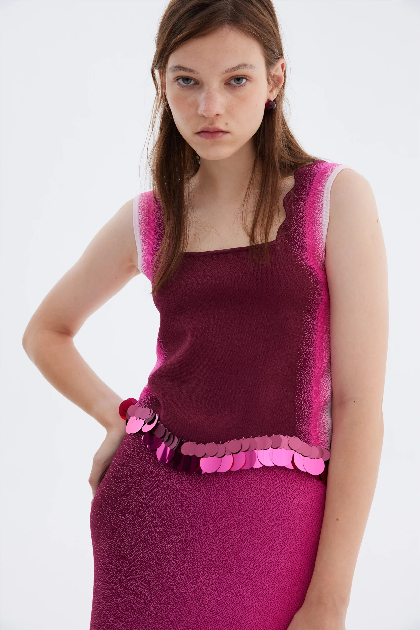 EMMA WAVY CROP TANK TOP WITH SEQUINS - Image 5