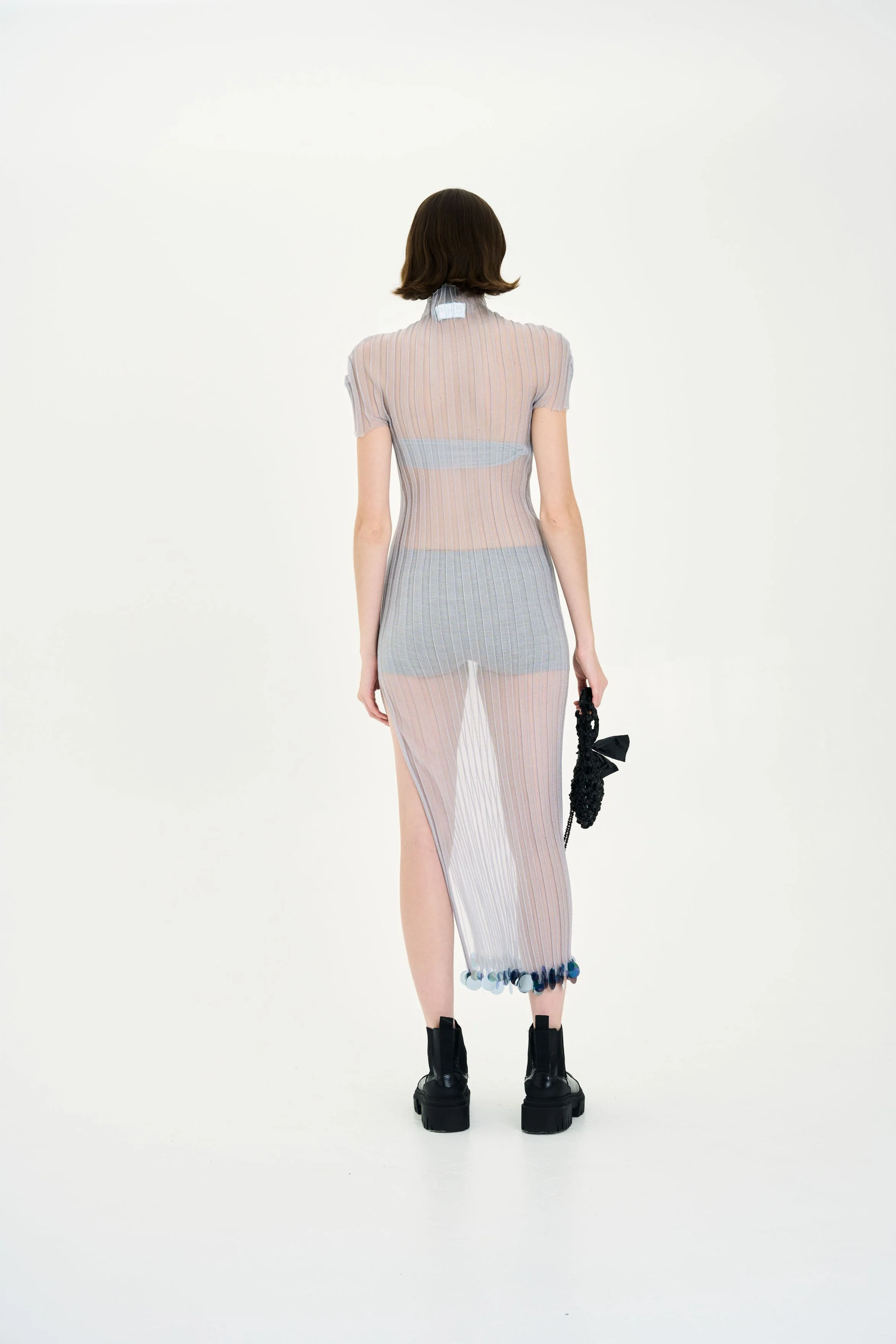 ERICA ORGANZA PLEATED SHEER DRESS - Image 4