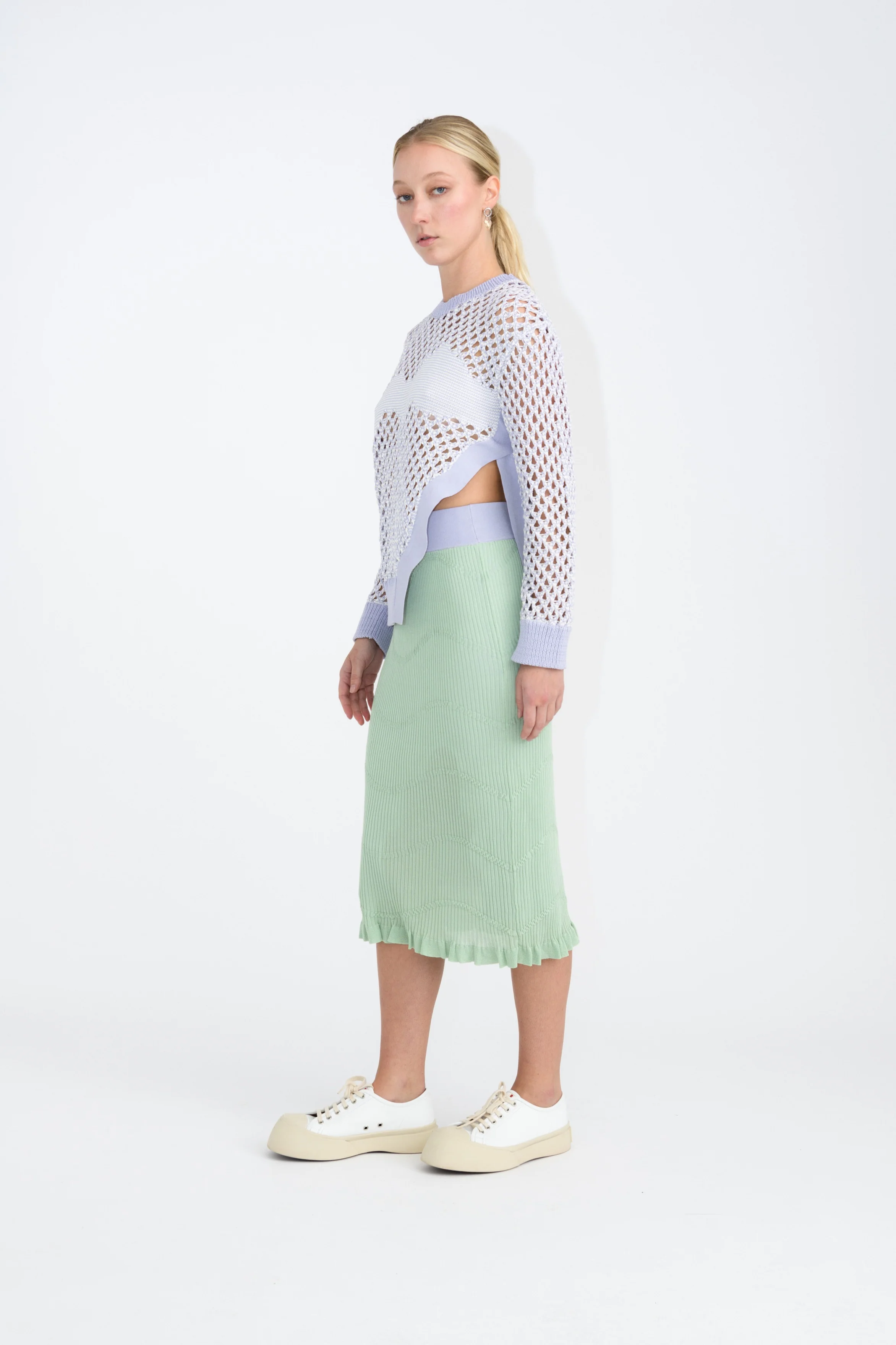 FINLEY DOUBLE LAYER MIDI SKIRT - Image 3