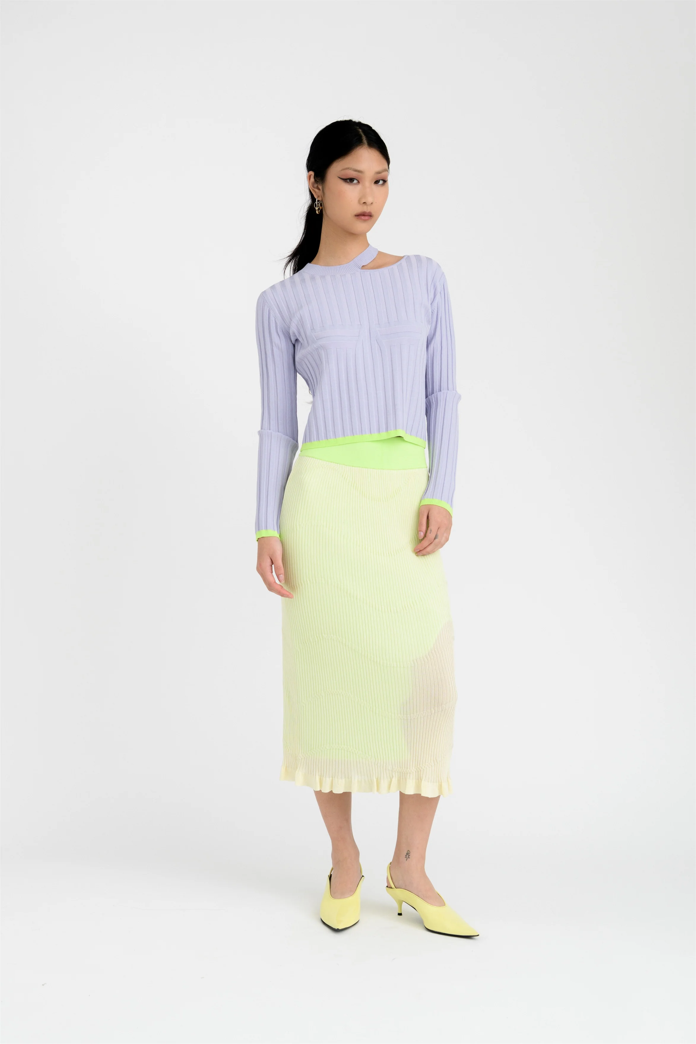 FINLEY DOUBLE LAYER MIDI SKIRT - Image 2