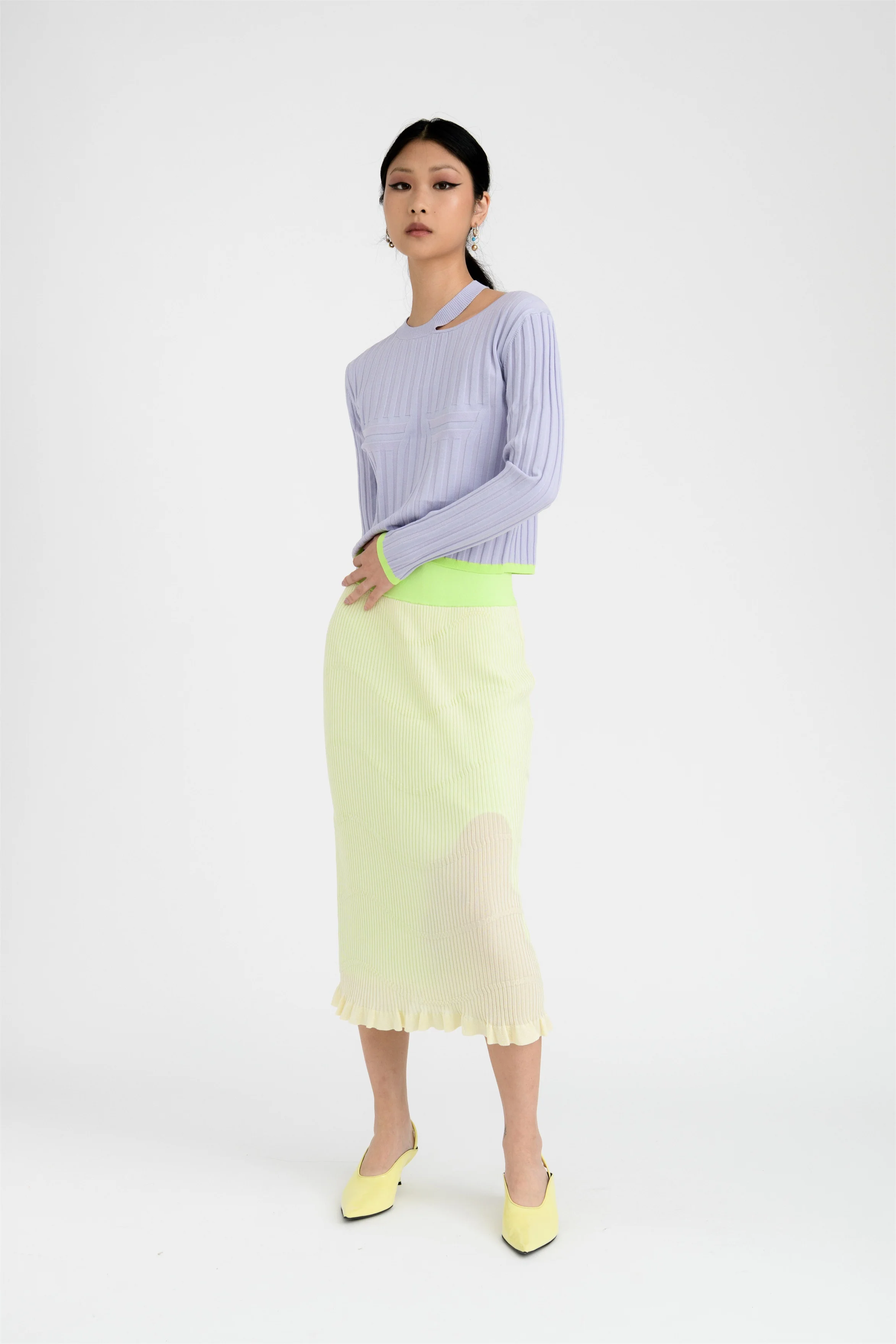 FINLEY DOUBLE LAYER MIDI SKIRT - Image 3