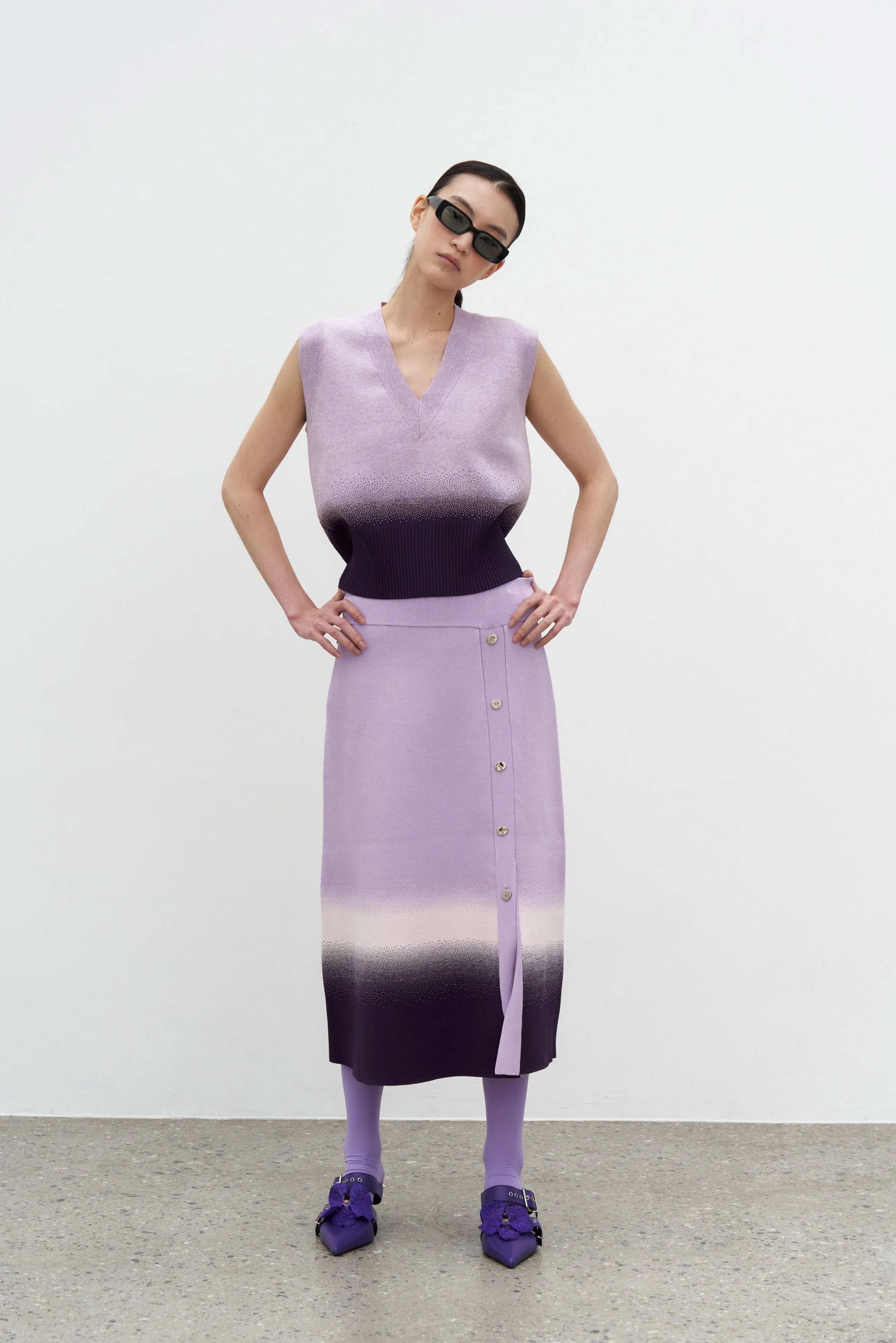 FLORIAN GRADIENT PRINT KNIT VEST - Image 2