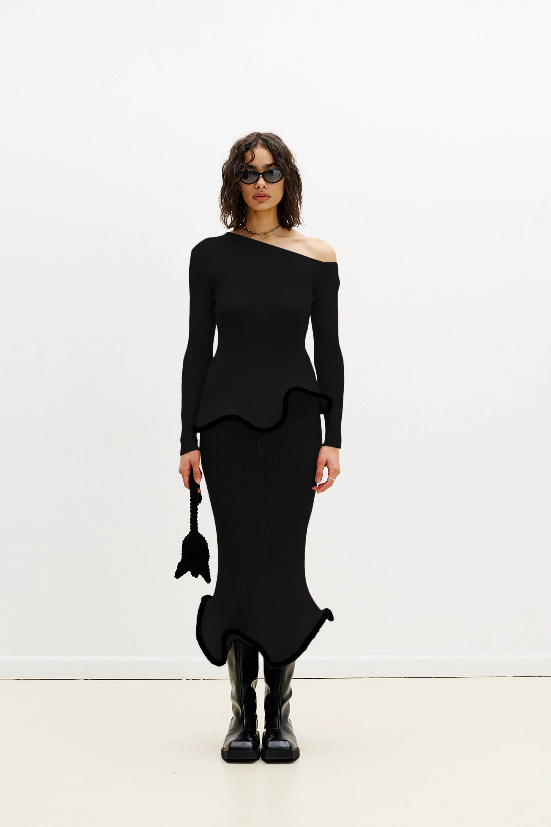 GINNY ALPACA WAVY MIDI SKIRT - Image 2