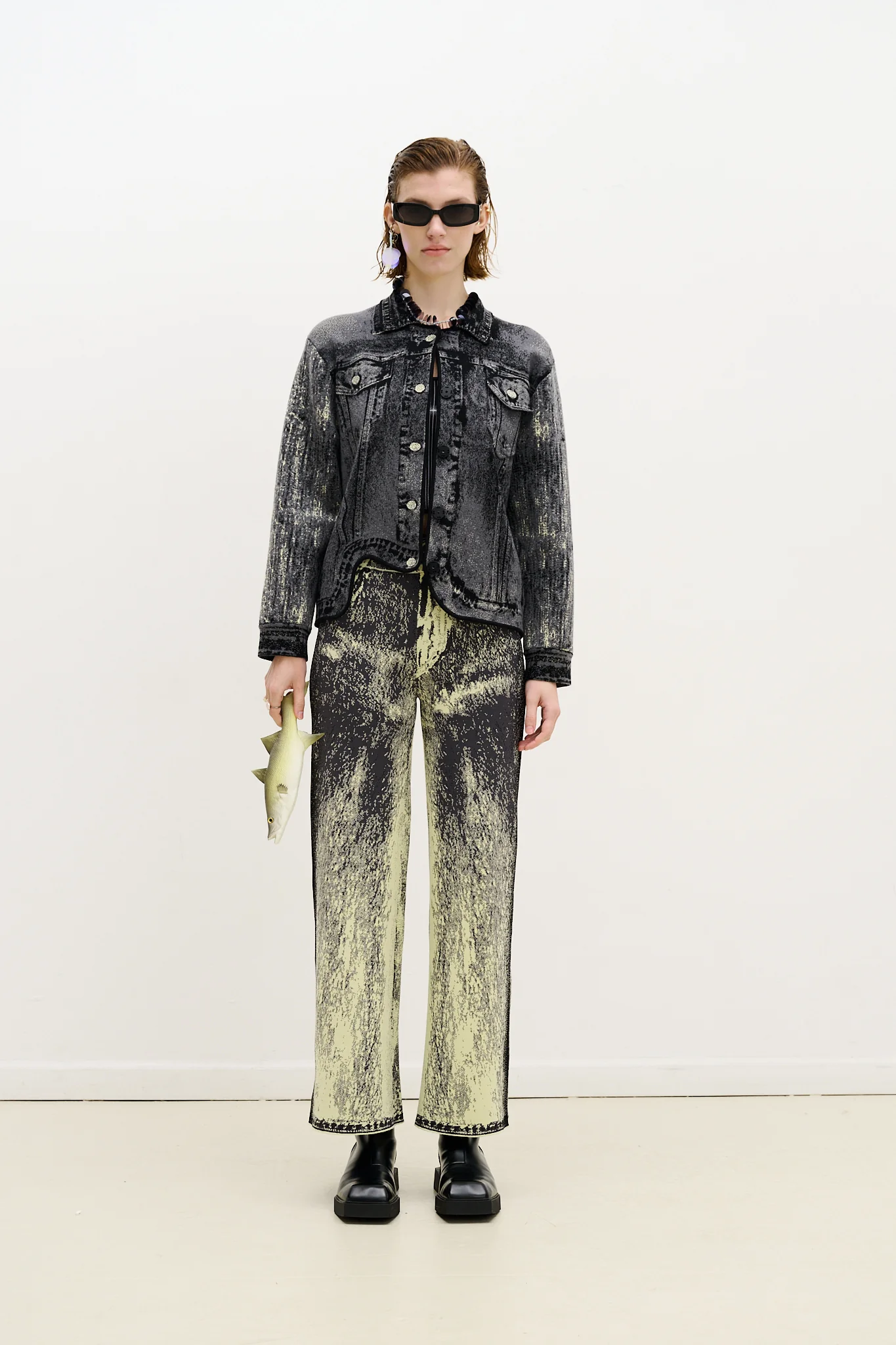 HANA DENIM PRINT OVERSIZED JACKET - Image 2