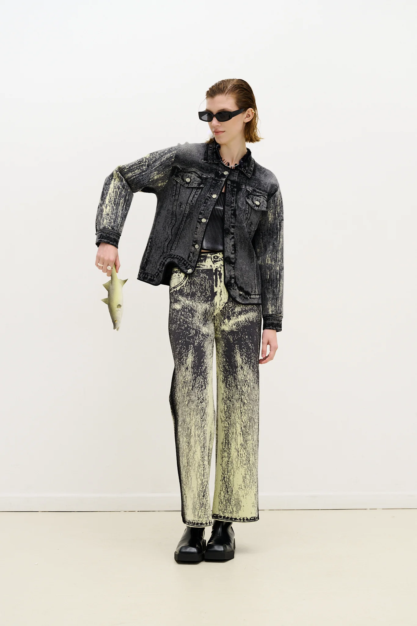 HANA DENIM PRINT OVERSIZED JACKET - Image 4