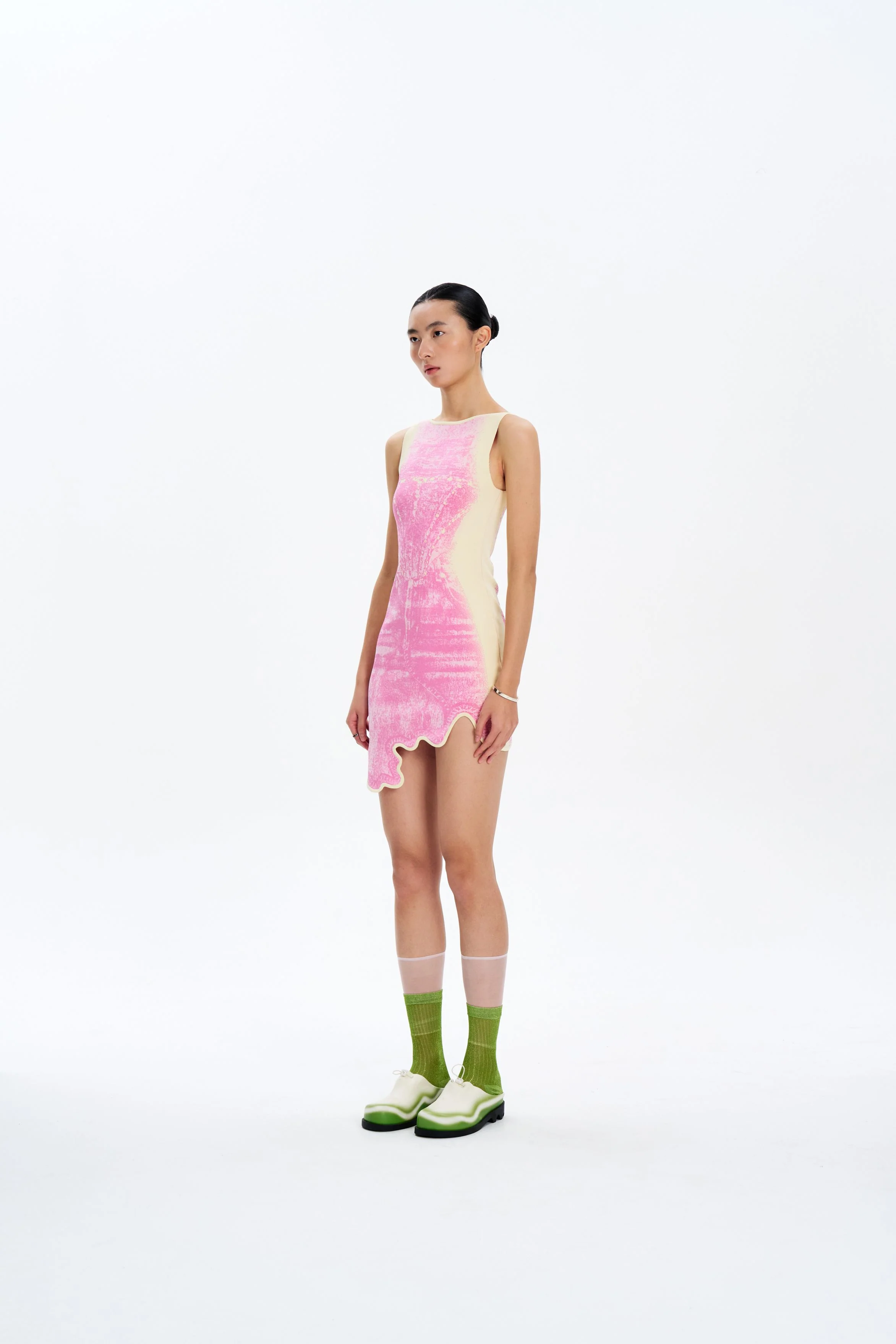 HAZEL DENIM PRINT MINI DRESS - Image 3