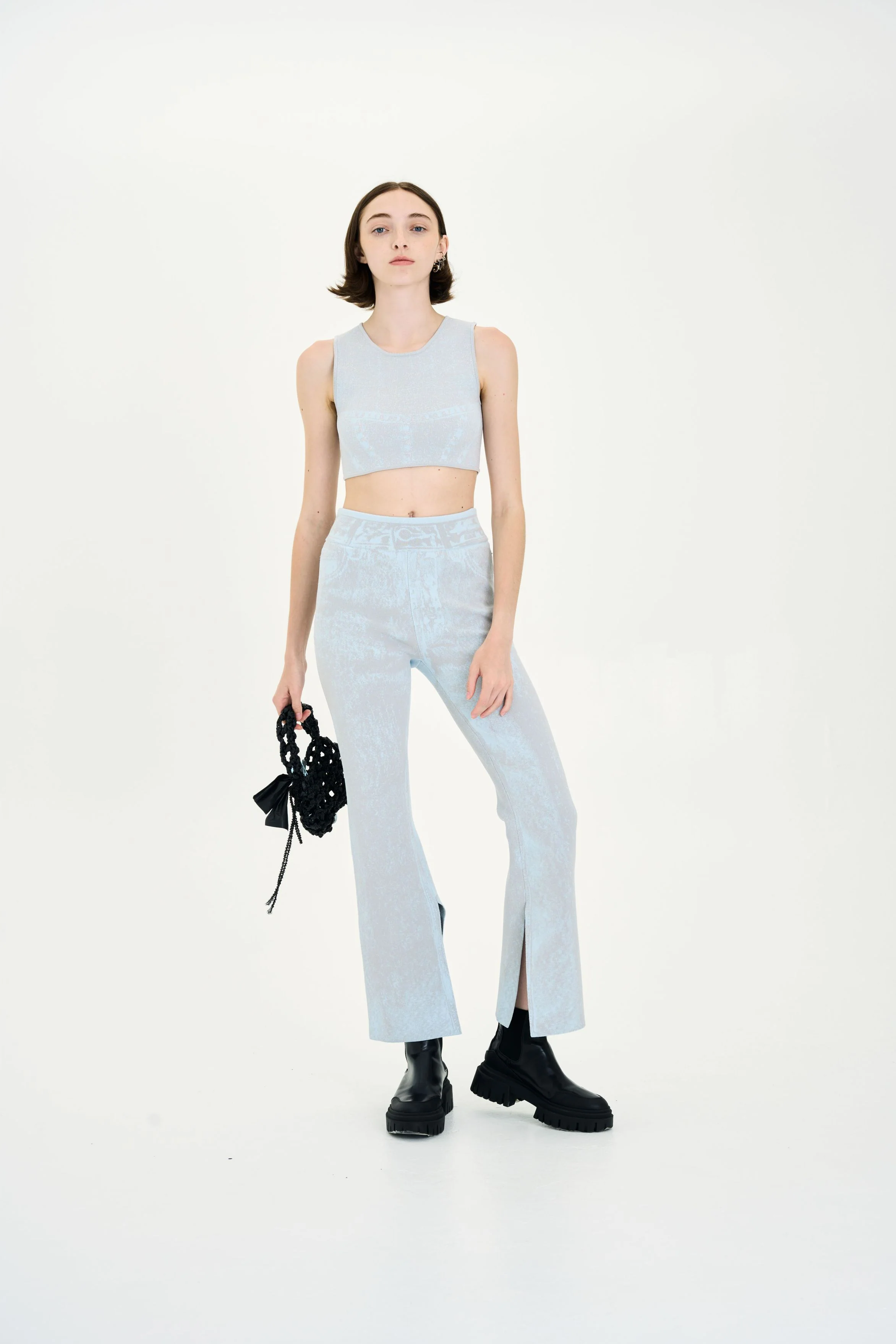 HAZEL DENIM PRINT SKINNY JEANS WITH SLIT - Image 2