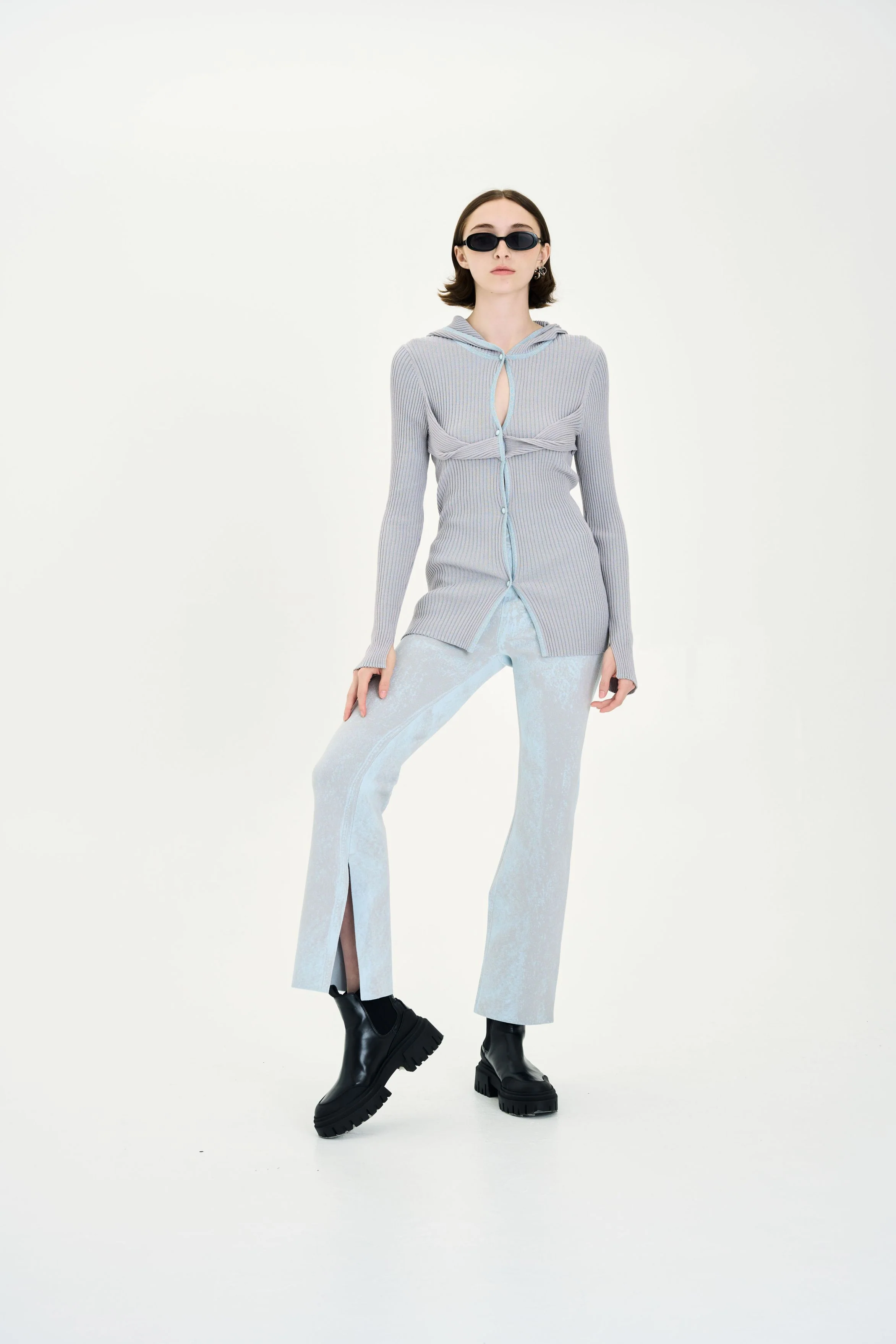 HAZEL DENIM PRINT SKINNY JEANS WITH SLIT - Image 5