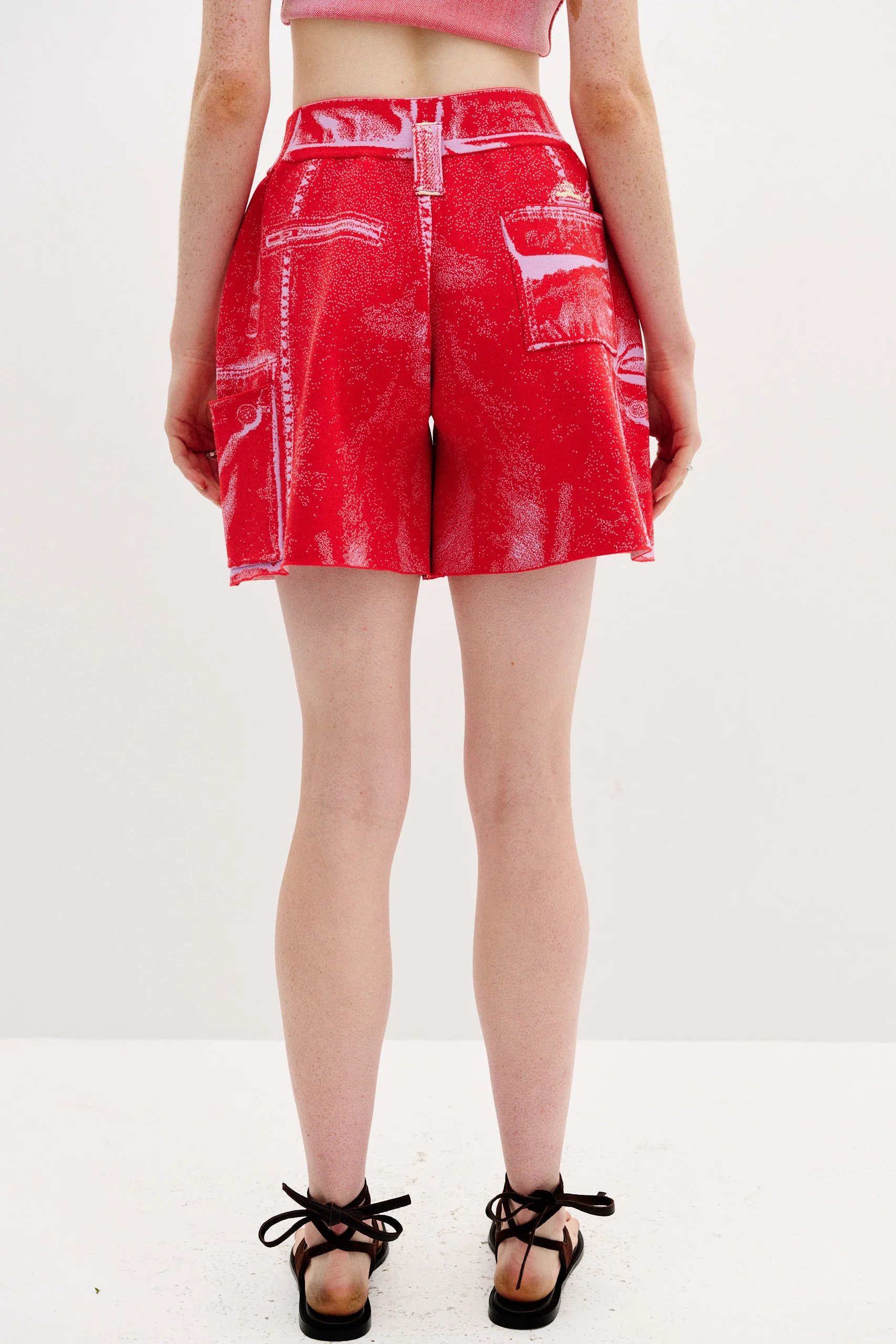 HEATHER FAKE CARGO SHORTS - Image 5