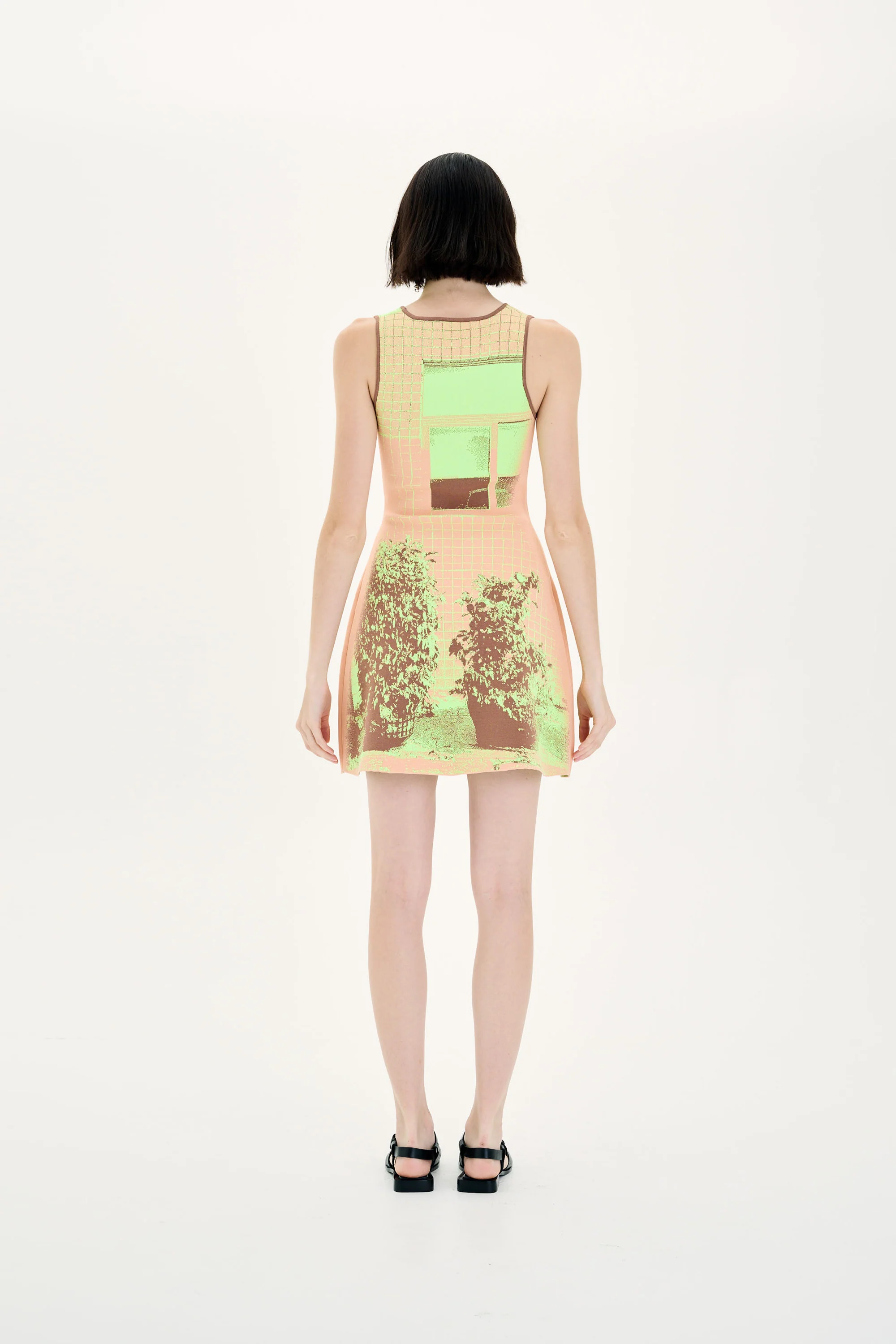 HIBISCUS WINDOW PRINT A-LINE TANK DRESS - Image 4