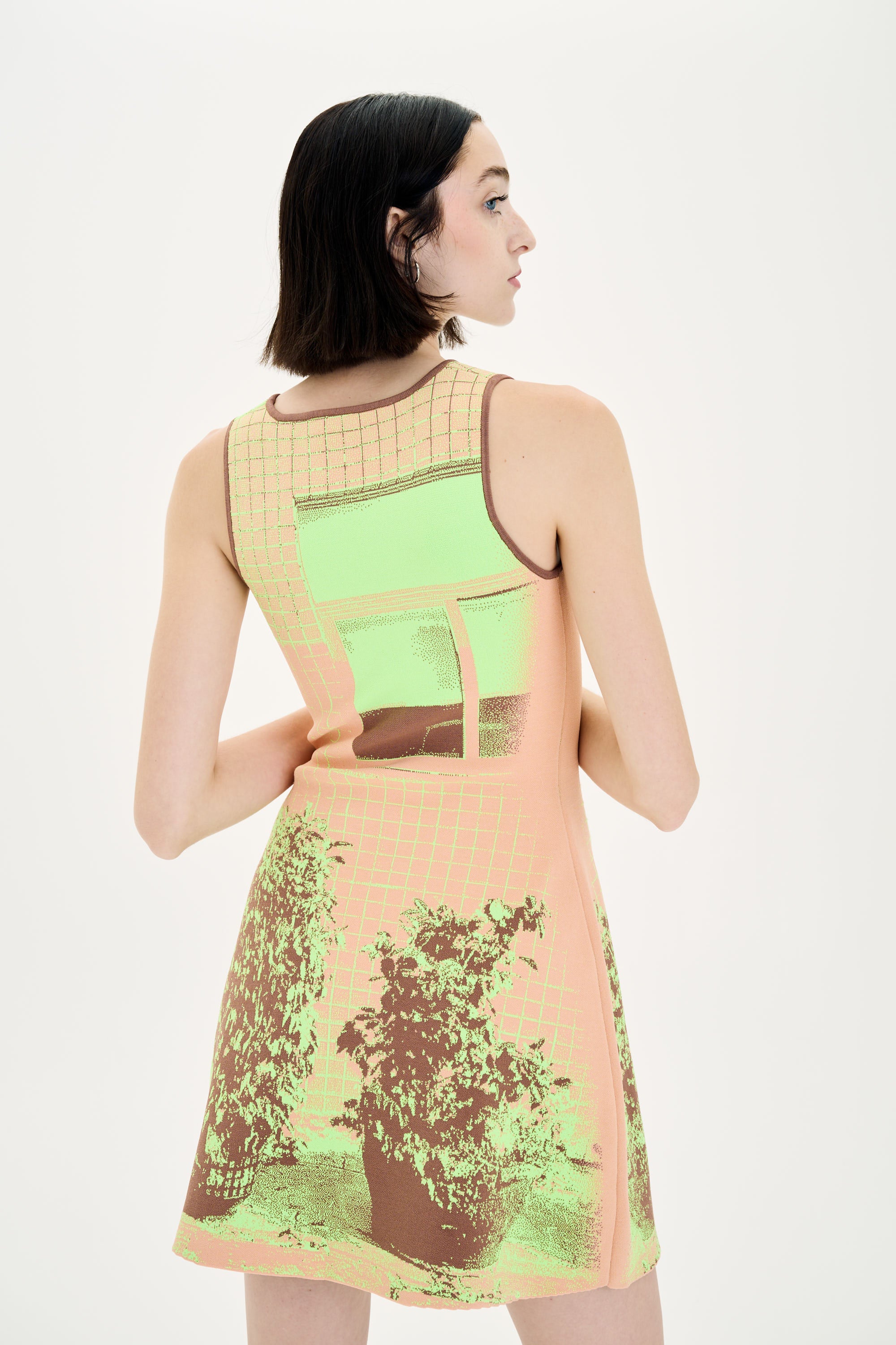 HIBISCUS WINDOW PRINT A-LINE TANK DRESS - Image 7