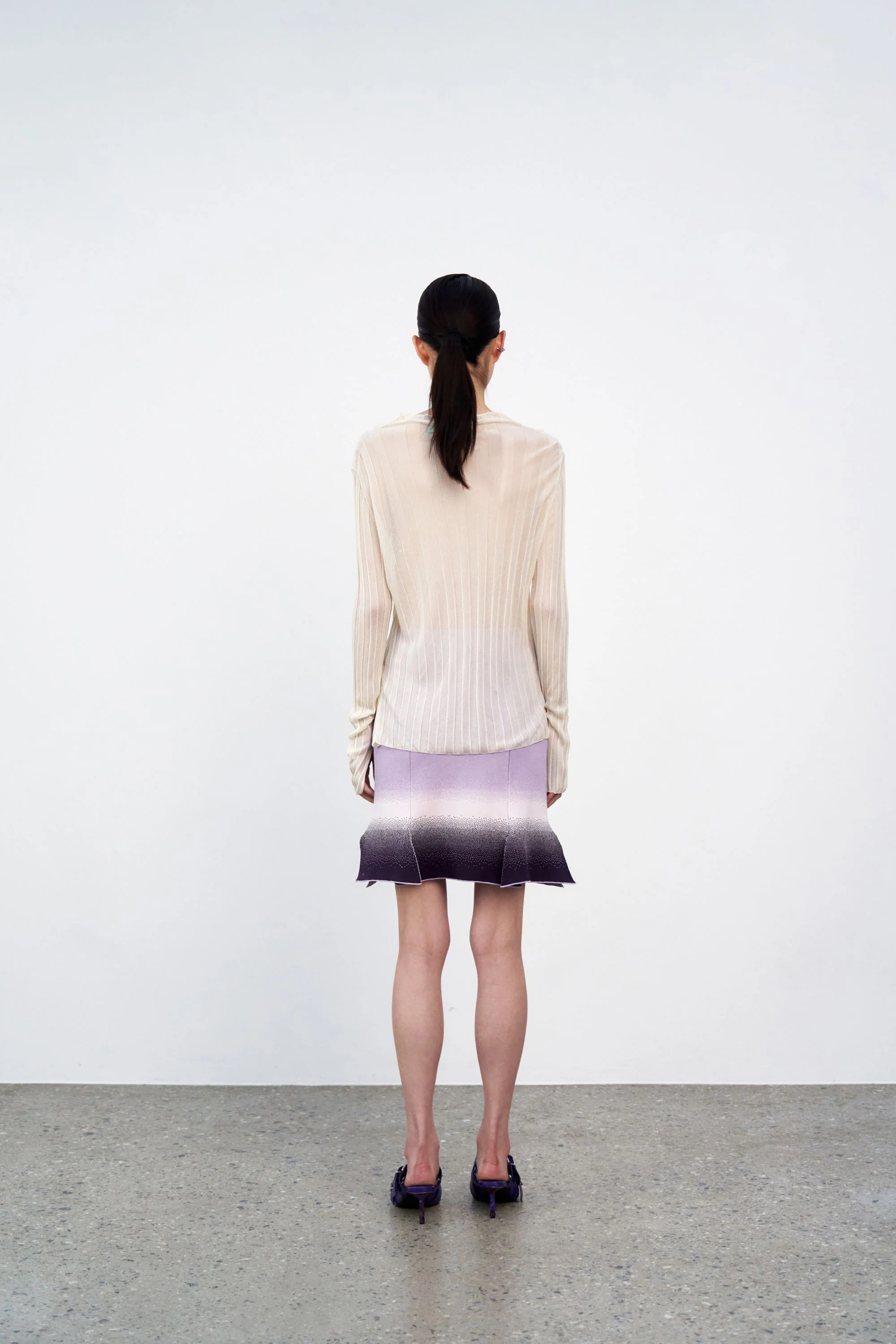INDIGO SHEER TANK LONG SLEEVE PULLOVER - Image 4