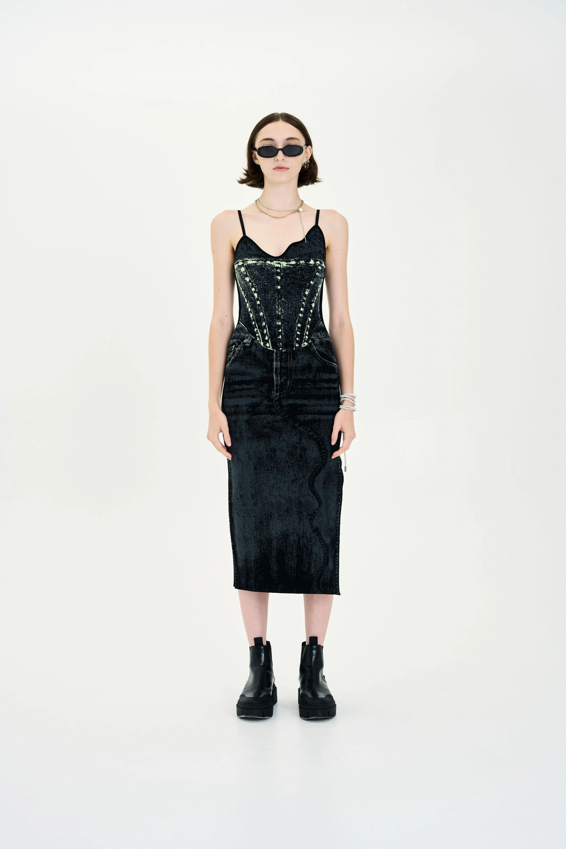 JASMINE DENIM PRINT TANK DRESS - Image 2