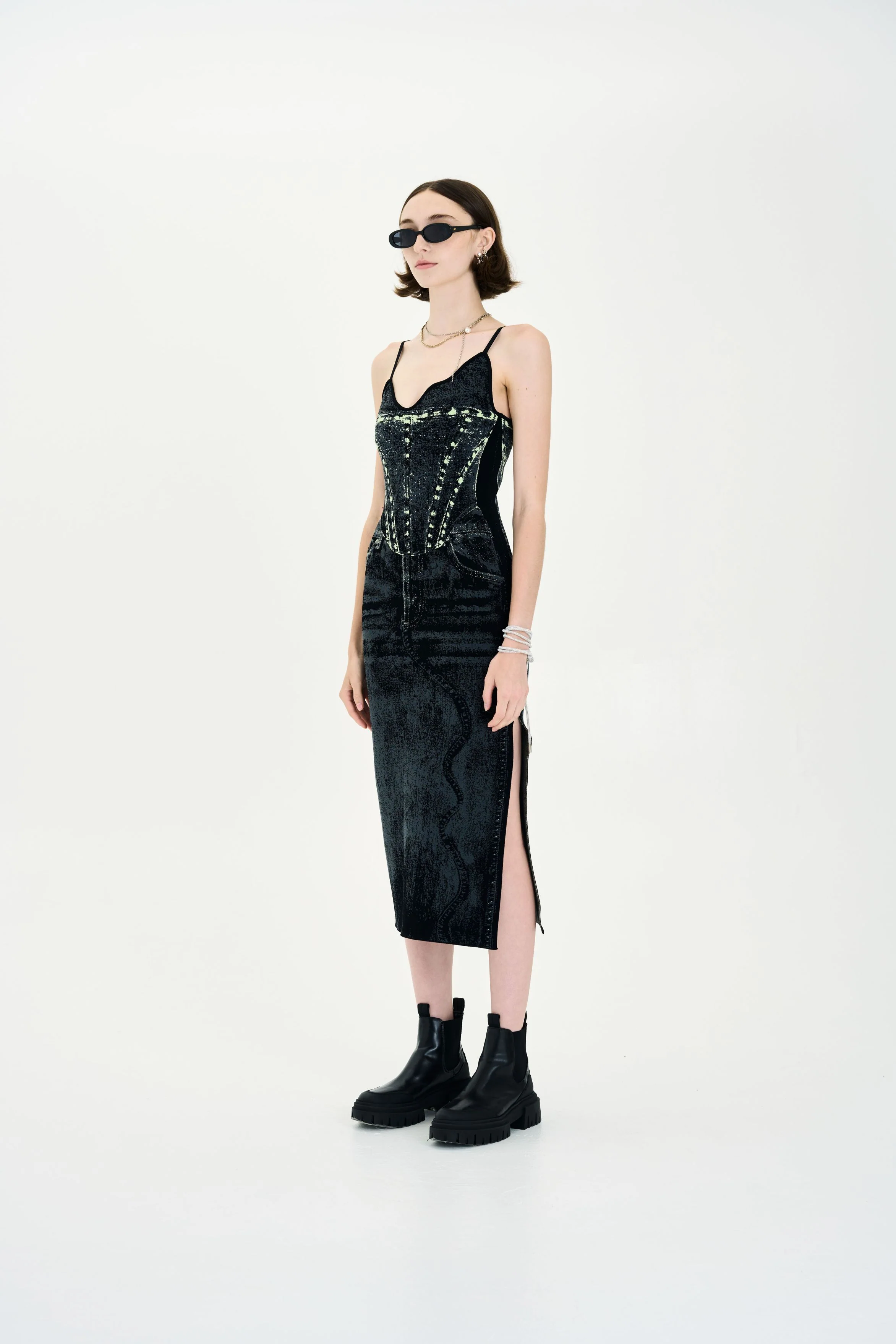 JASMINE DENIM PRINT TANK DRESS - Image 3