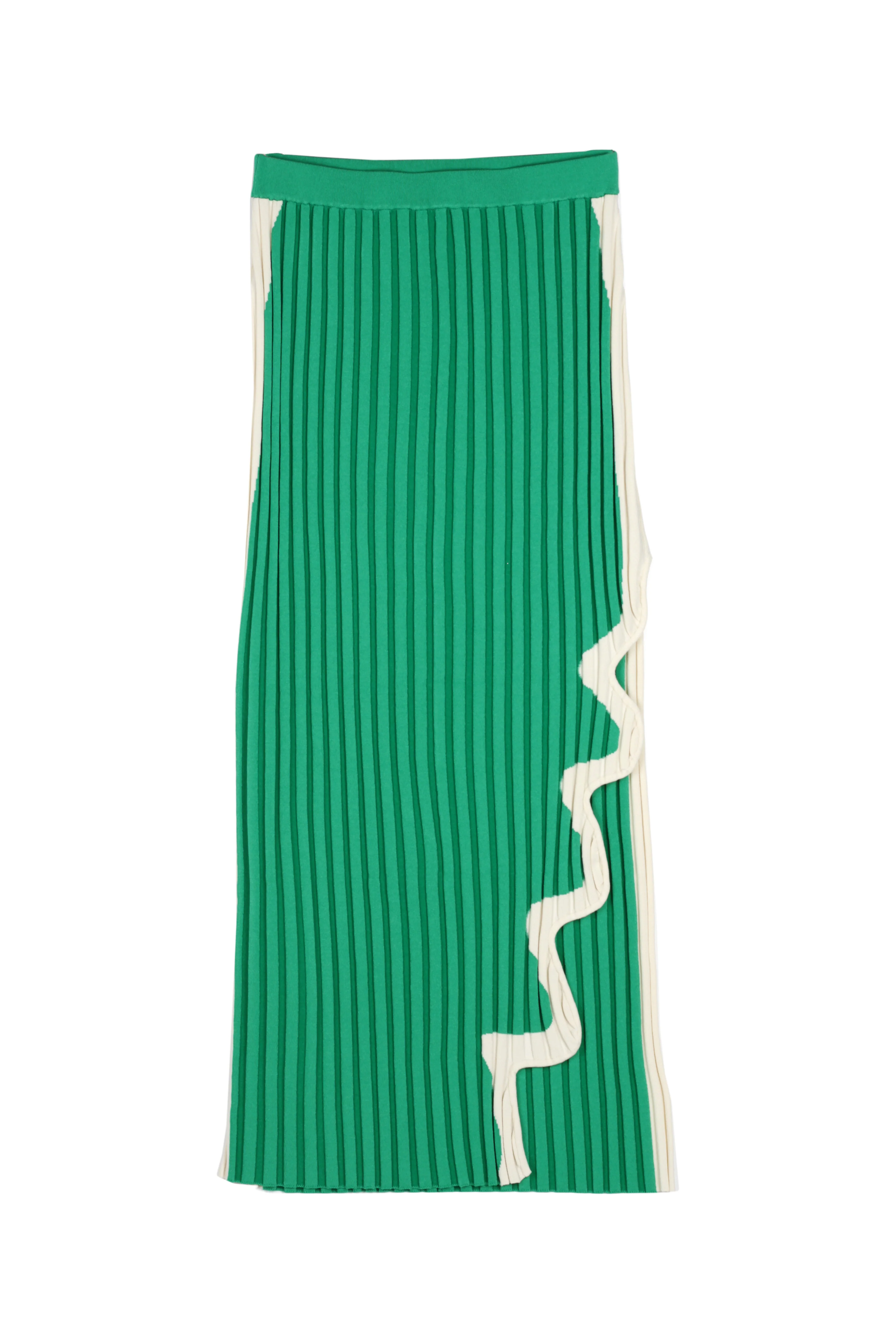 JELA PLEATED MIDI SKIRT WITH WAVY SIDE SLIT - Image 2