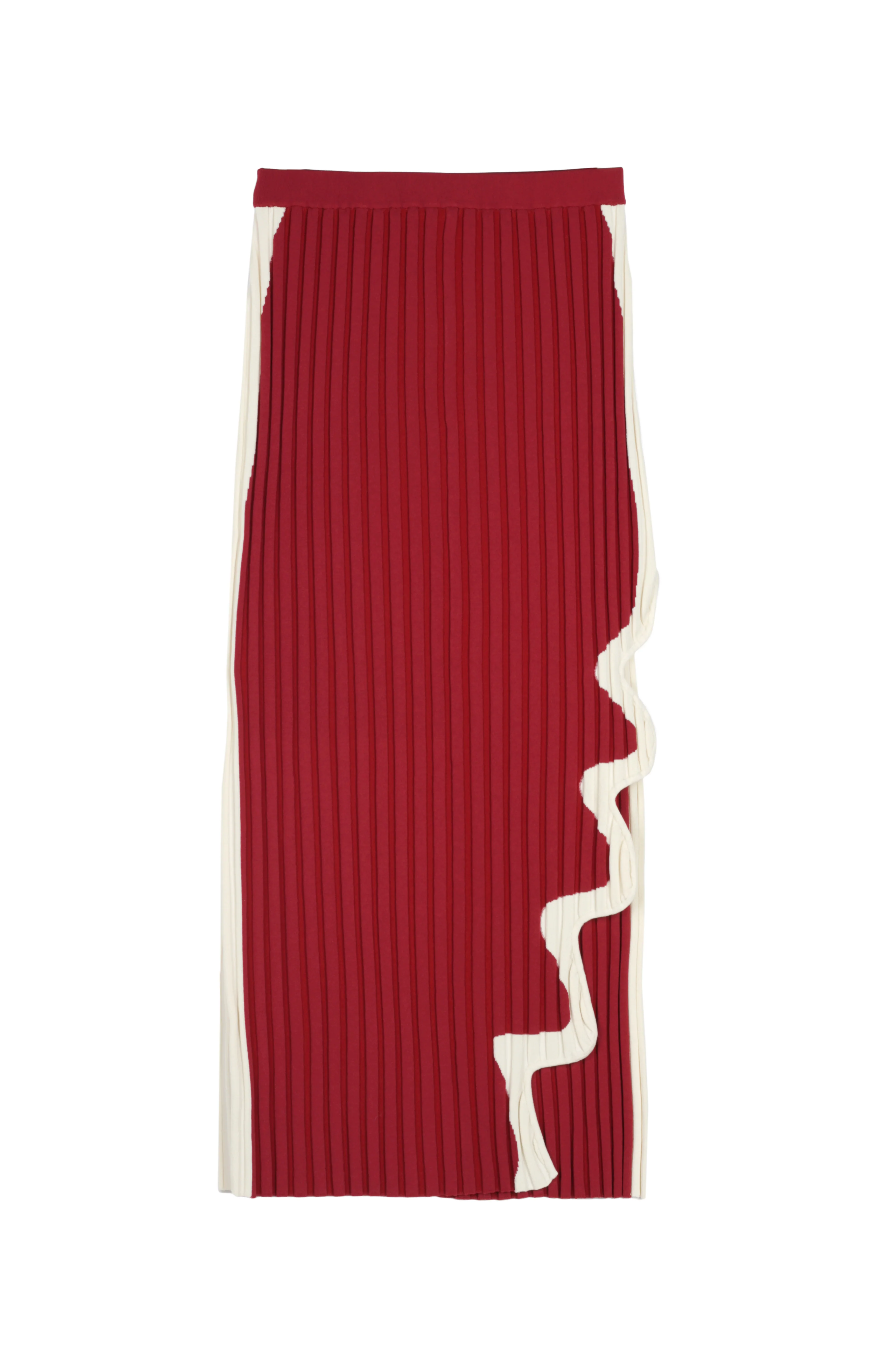 JELA PLEATED MIDI SKIRT WITH WAVY SIDE SLIT - Image 2