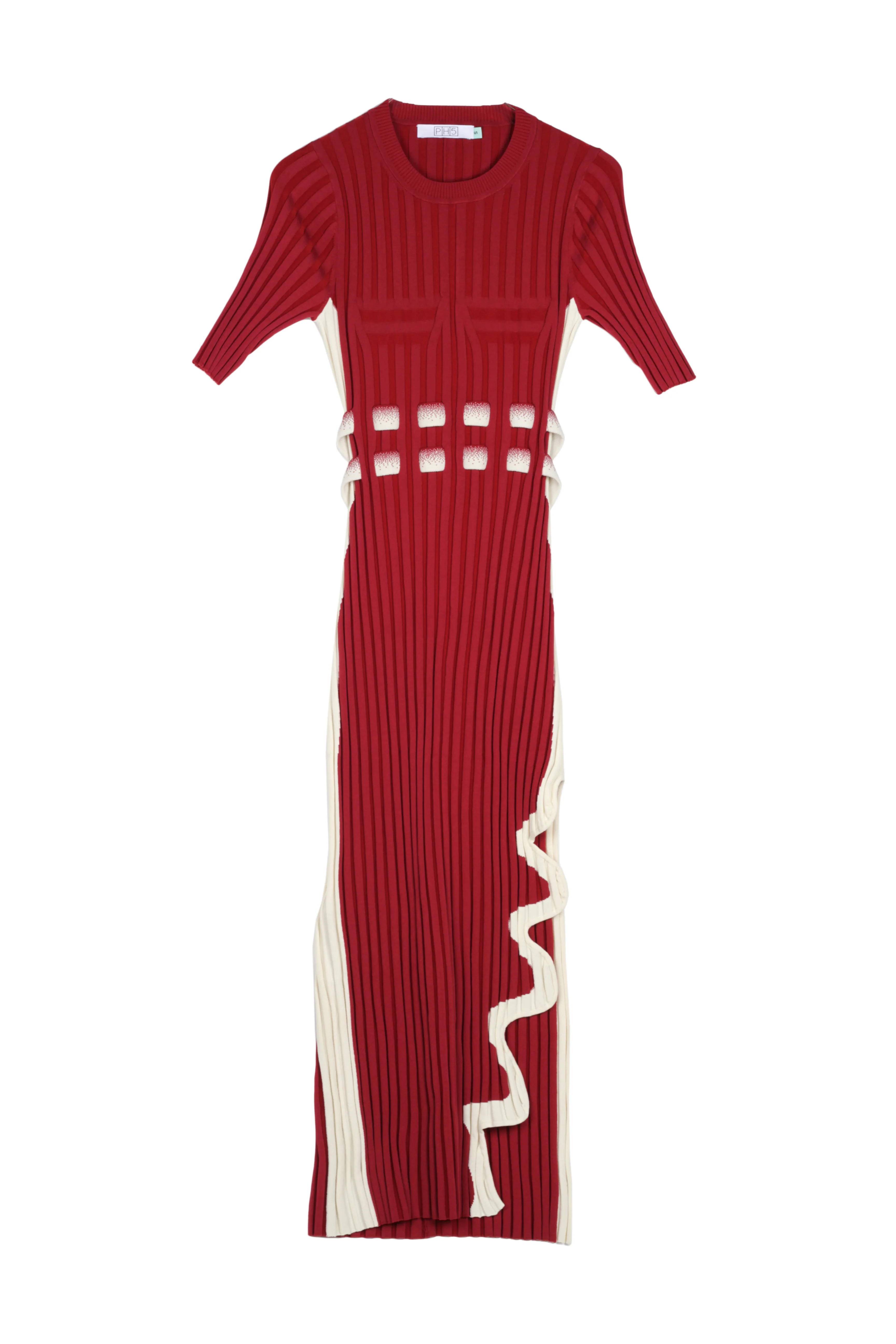 JODIE PLEATED DRESS WITH WAVY SIDE SLIT - Image 2
