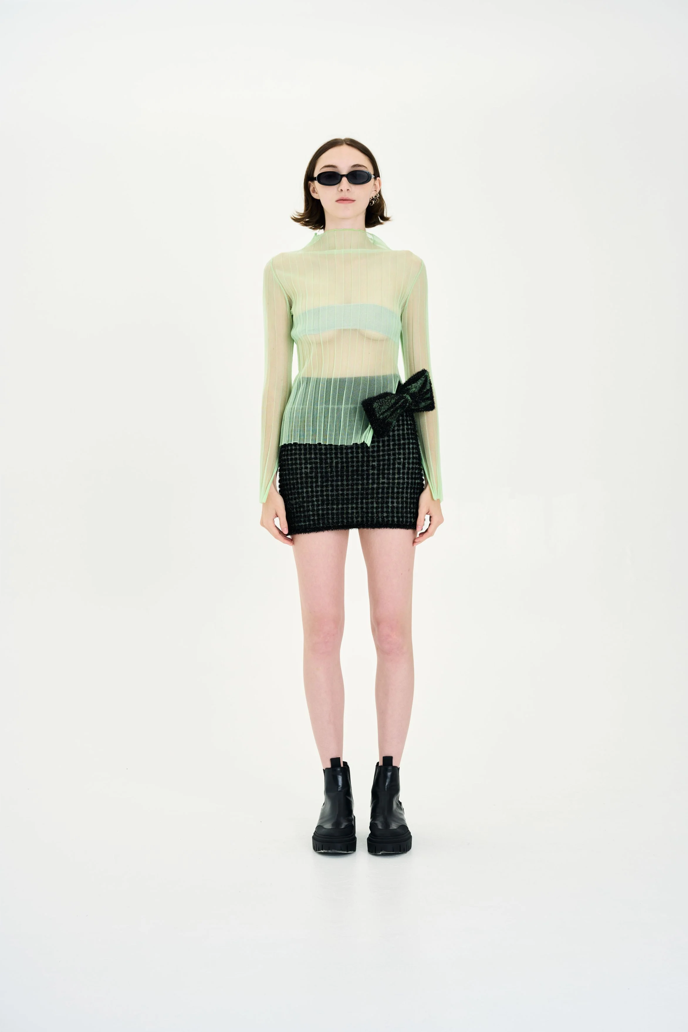 JUWON ORGANZA PLEATED SHEER TOP - Image 3