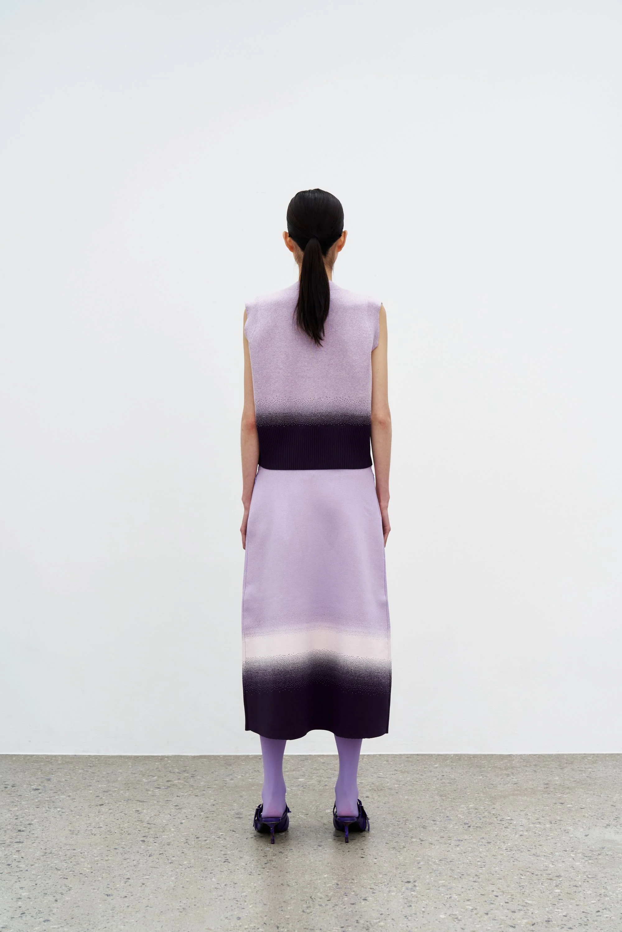 KAFKA GRADIENT PRINT A-LINE MIDI SKIRT - Image 5