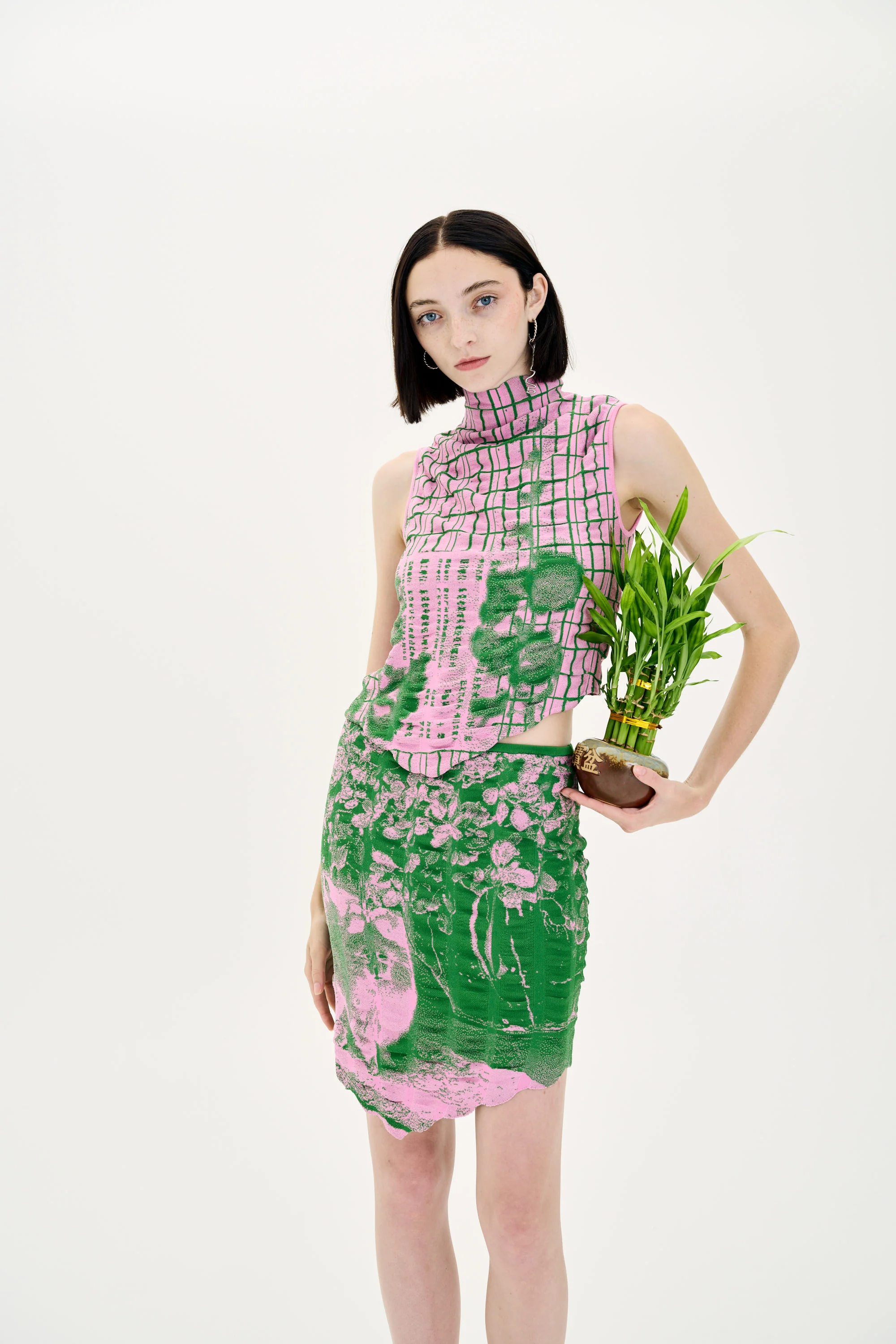 KIRI PLAID PRINT RUCHED TANK TOP - Image 2